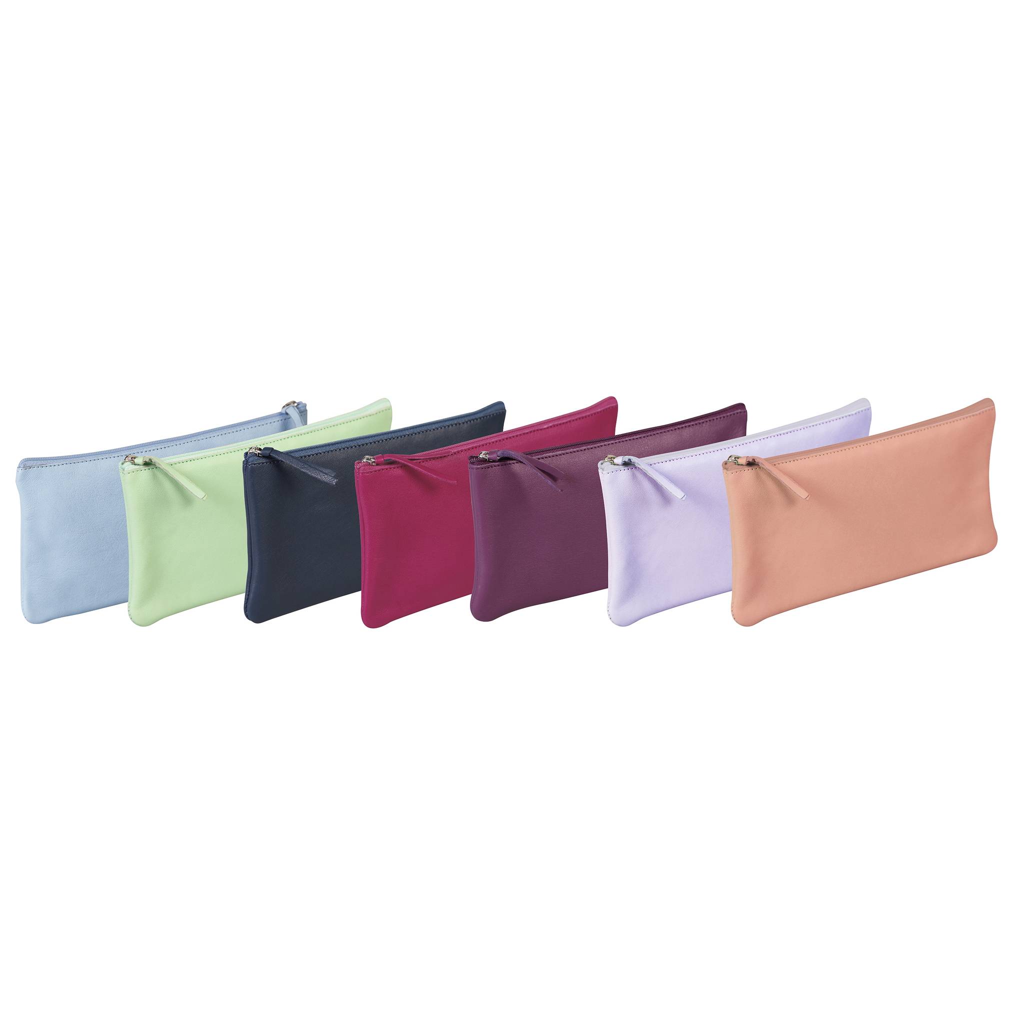 Clairefontaine 4x Flaches Schlampermäppchen Leder 22x11cm koralle 410147C