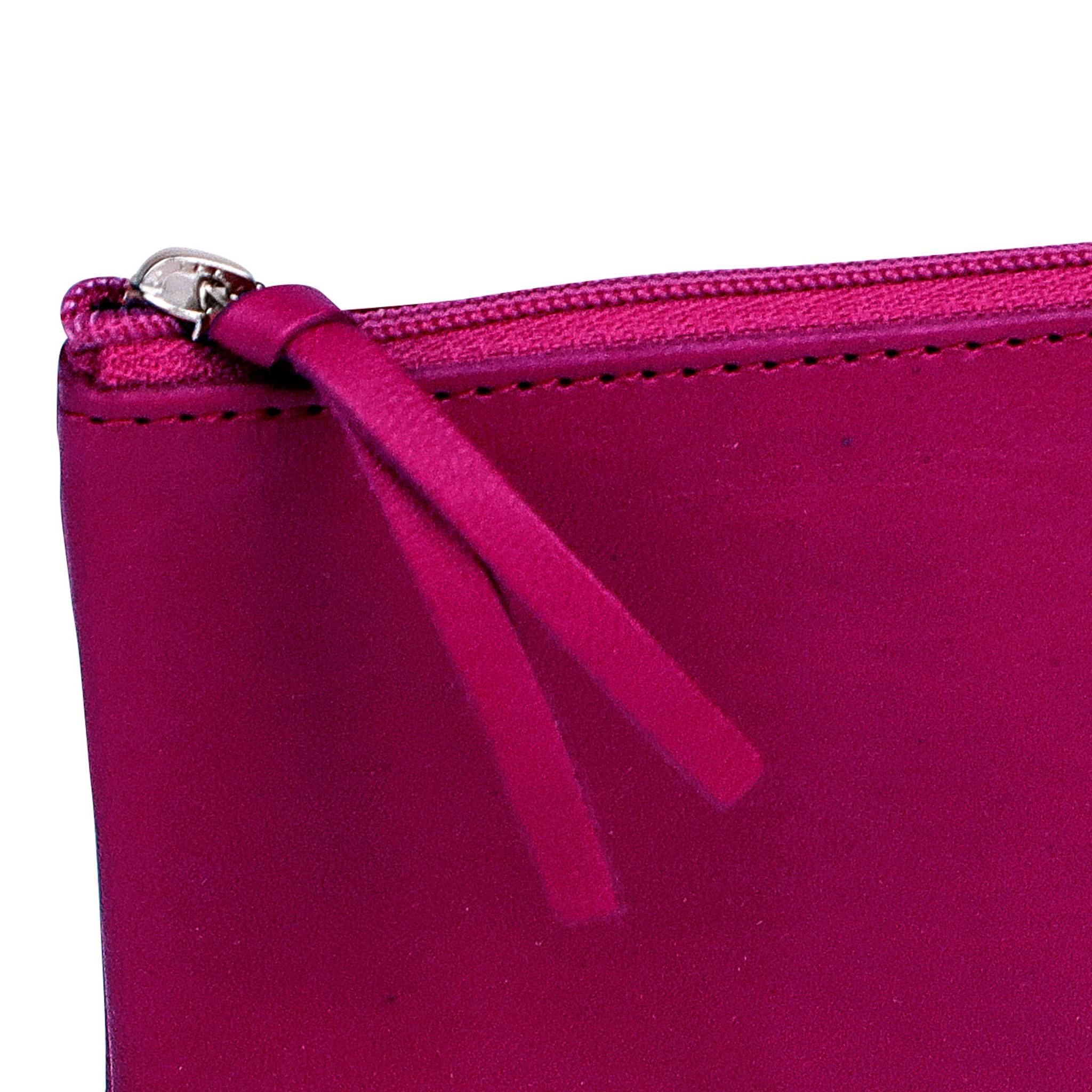 Clairefontaine 4x Flaches Schlampermäppchen Leder 22x11cm himbeere 410168C