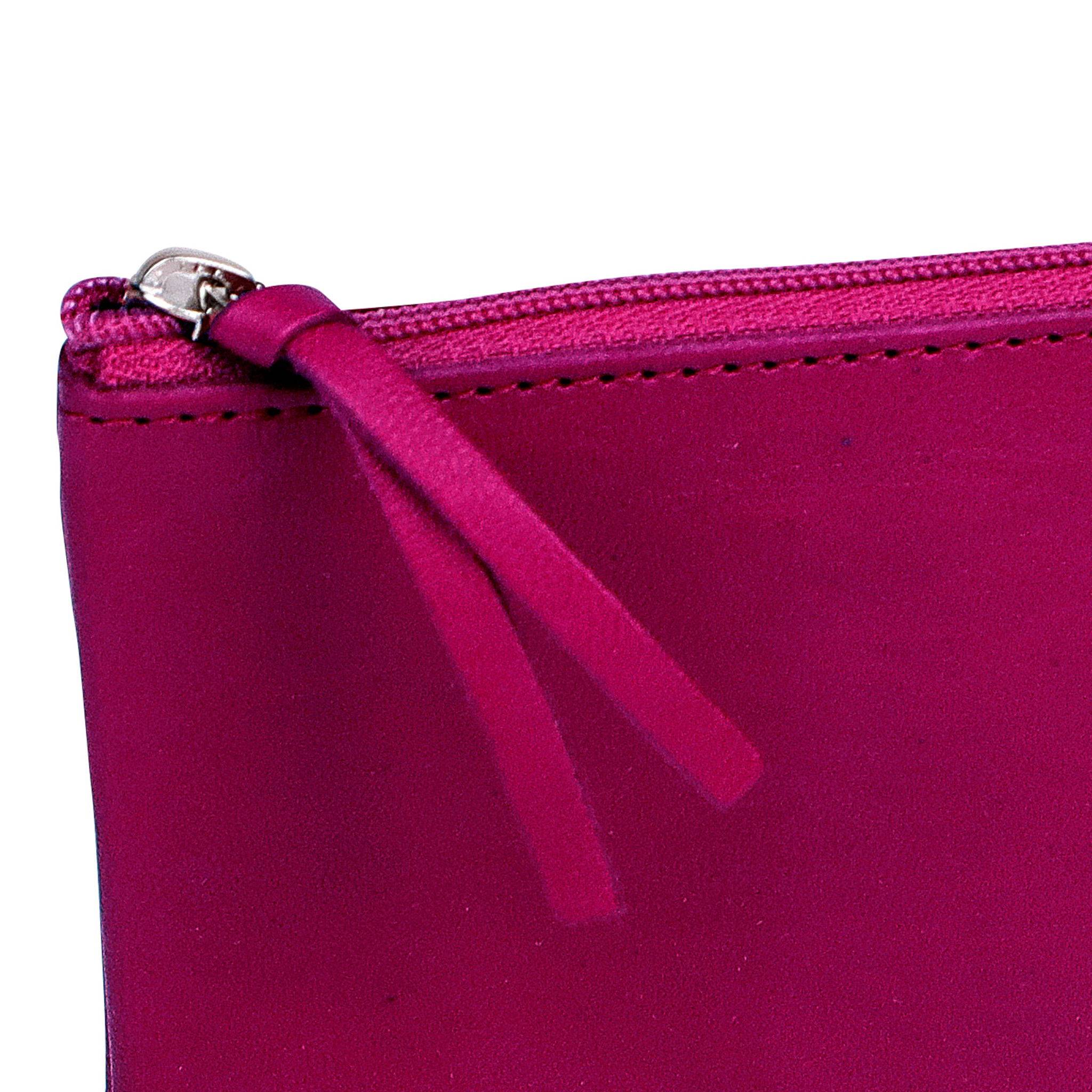 Clairefontaine 4x Flaches Schlampermäppchen Leder 22x11cm himbeere 410168C