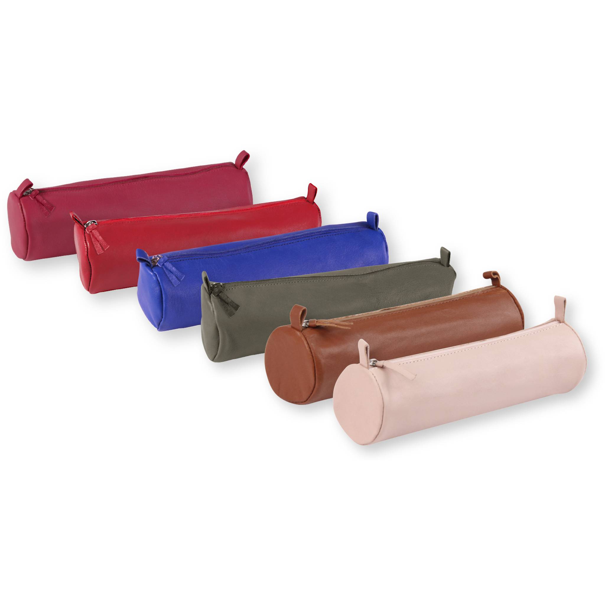 Clairefontaine 6x Schlampermäppchen einfarbig 6 Farben Ø5,5x22cm sortiert 8718C