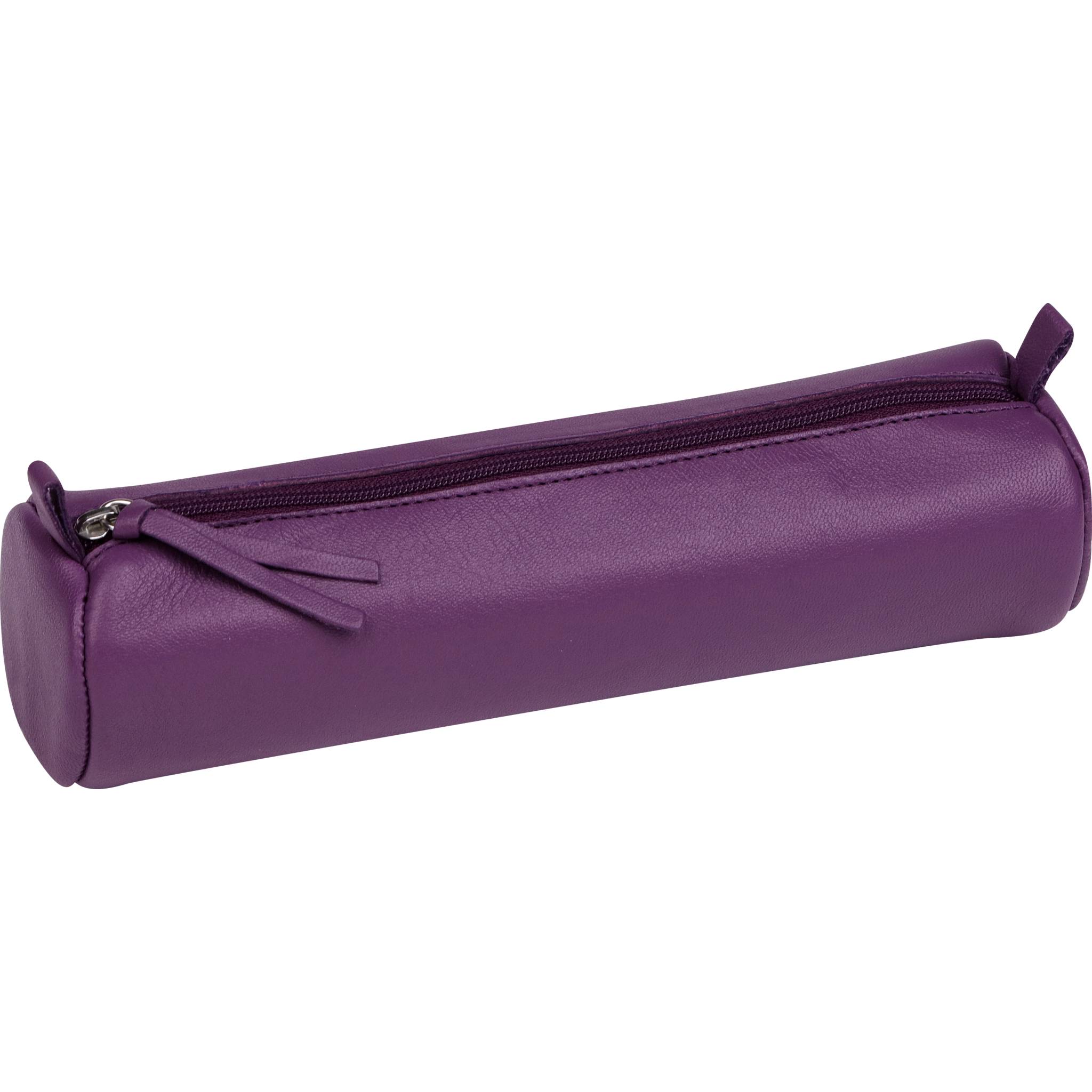Clairefontaine 6x Schlampermäppchen gefärbtes Leder Ø5,5x22cm violett 410163C