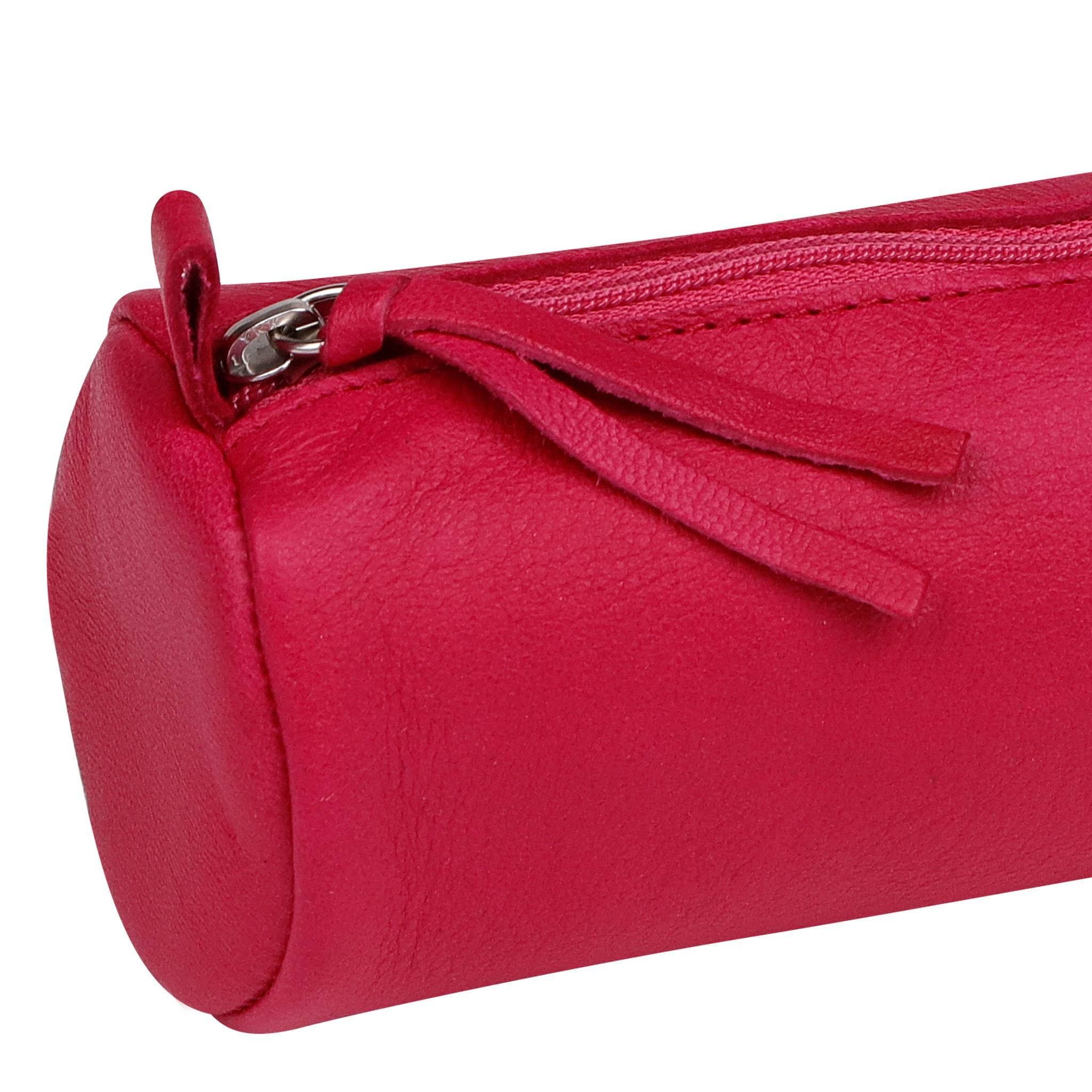 Clairefontaine 6x Schlampermäppchen gefärbtes Leder Ø5,5x22cm himbeere 410162C