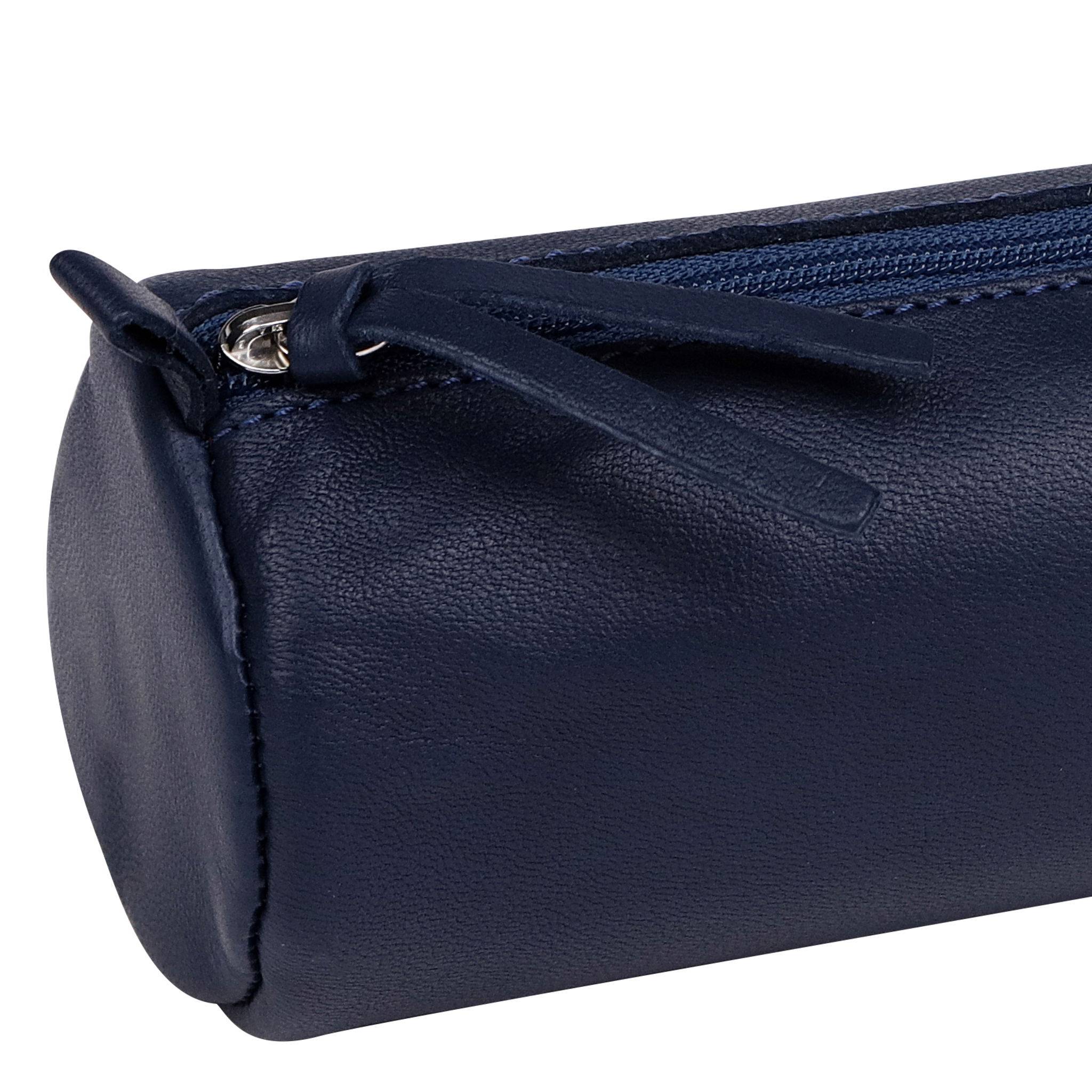 Clairefontaine 6x Schlampermäppchen gefärbtes Leder Ø5,5x22cm dunkelblau 410161C