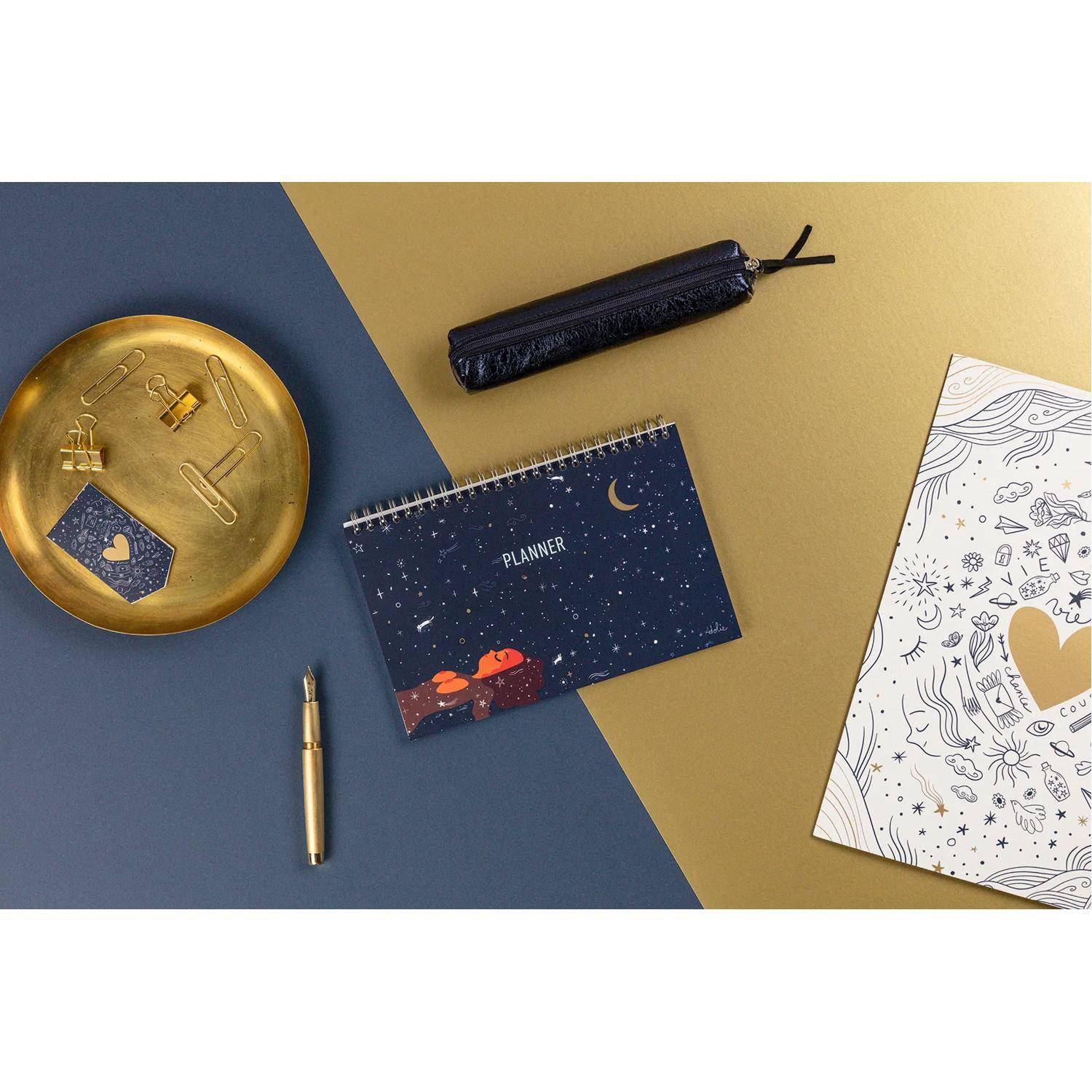 Clairefontaine 5x Planner, Block 22x14 cm, 53 bedruckte Blätter 116295C