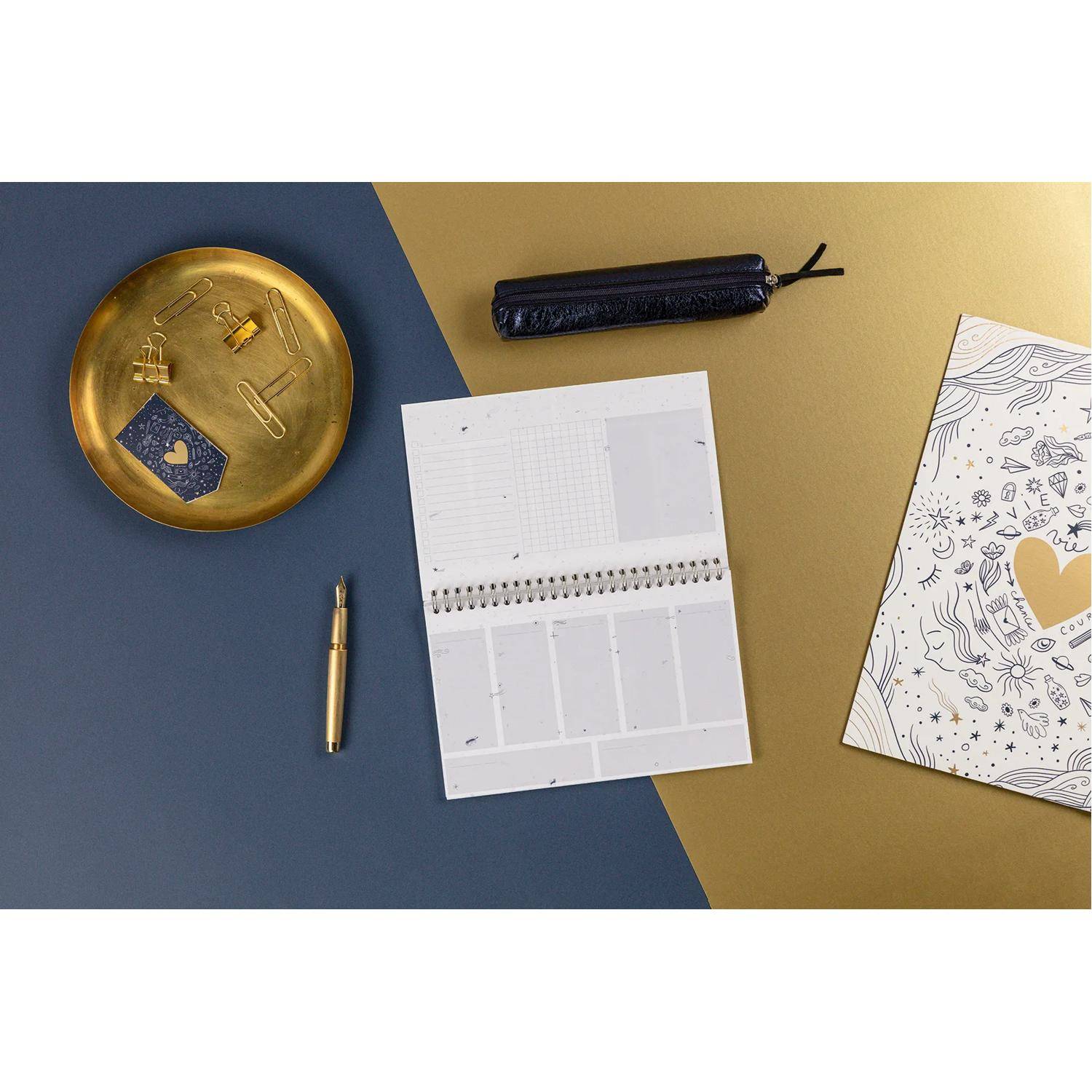 Clairefontaine 5x Planner, Block 22x14 cm, 53 bedruckte Blätter 116295C