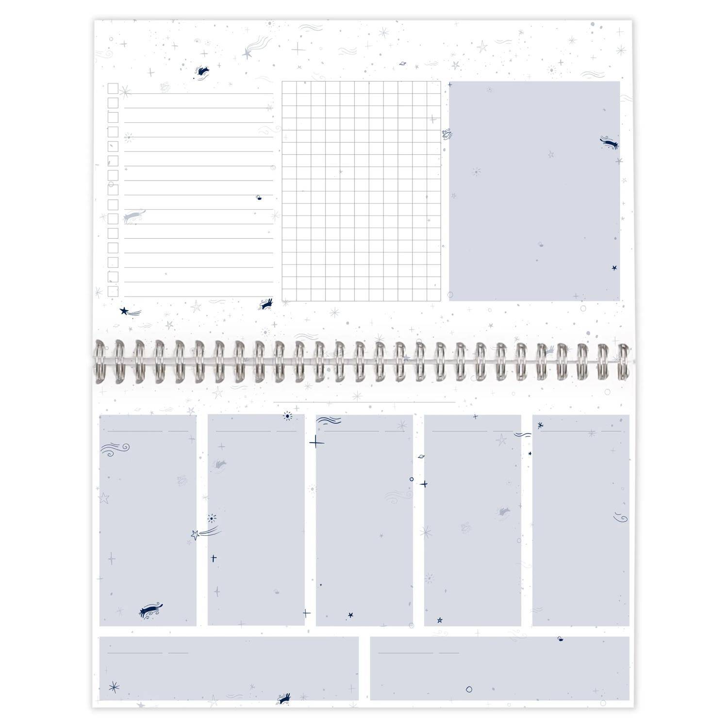 Clairefontaine 5x Planner, Block 22x14 cm, 53 bedruckte Blätter 116295C