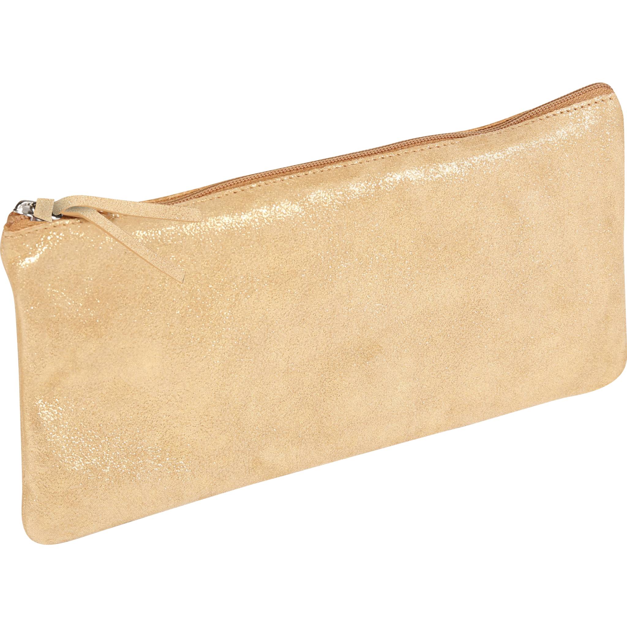 Clairefontaine 4x Céleste flach Schlampermäppchen 11x22 cm Disco gold 410017C