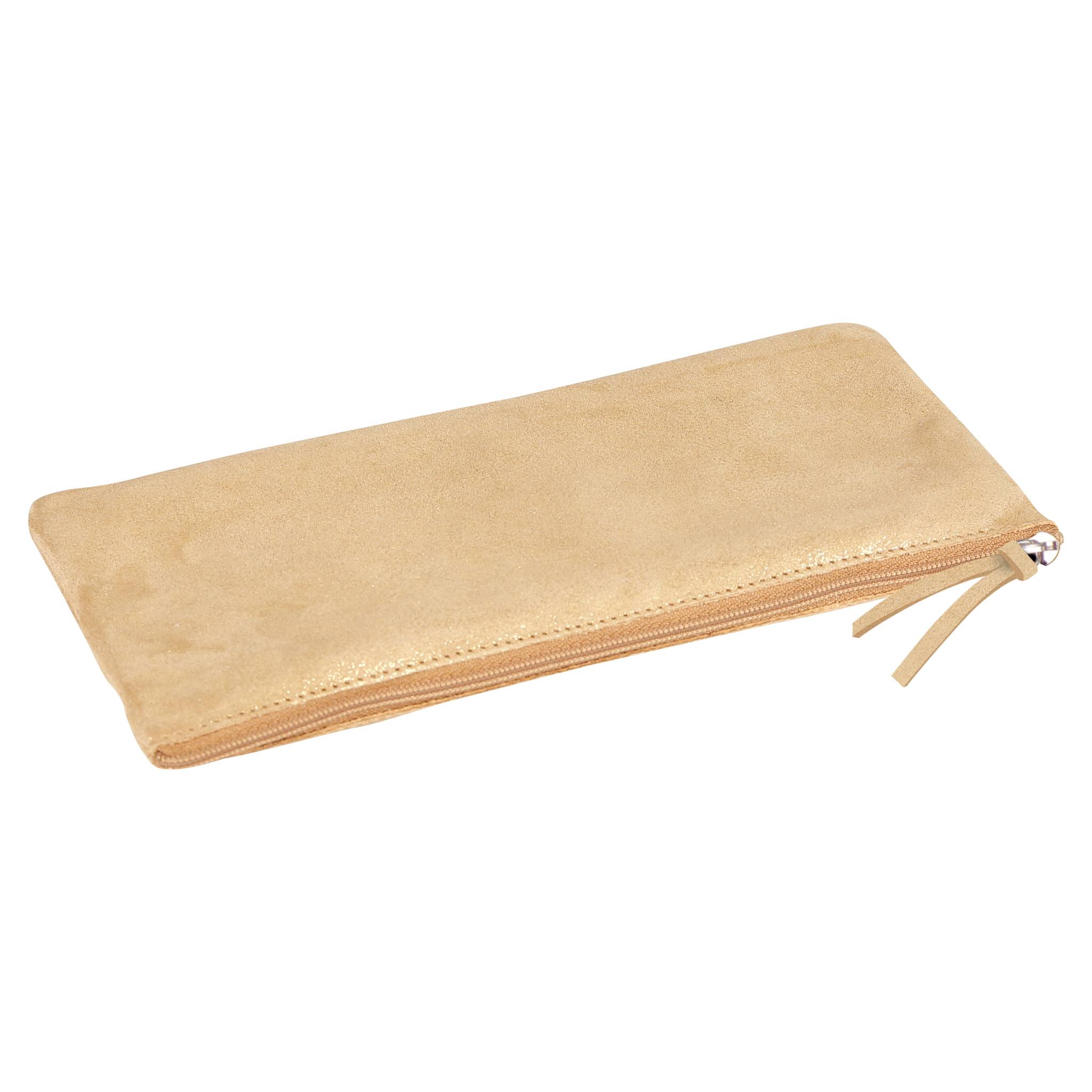 Clairefontaine 4x Céleste flach Schlampermäppchen 11x22 cm Disco gold 410017C