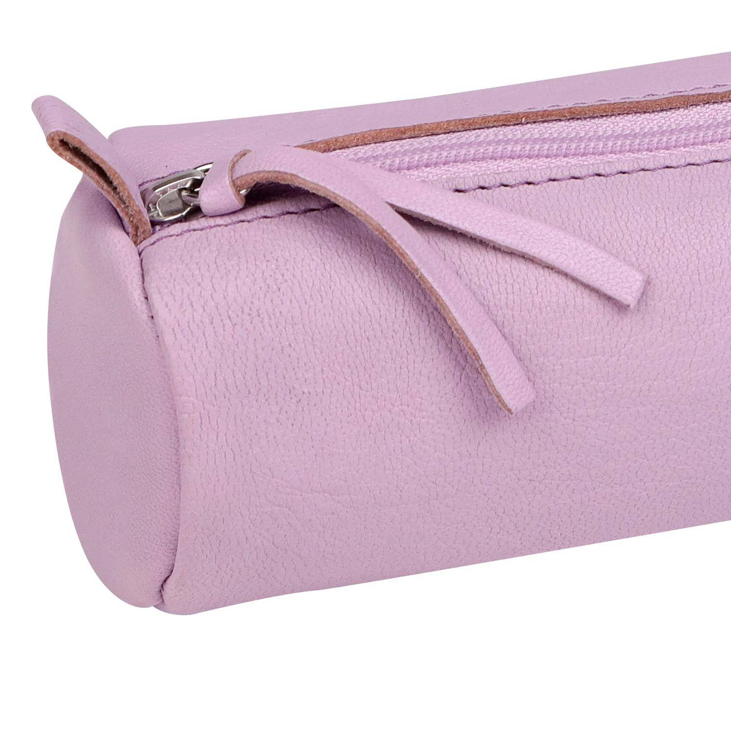 Clairefontaine 6x Schlampermäppchen gefärbtes Leder Ø5,5x22 cm lila 410149C