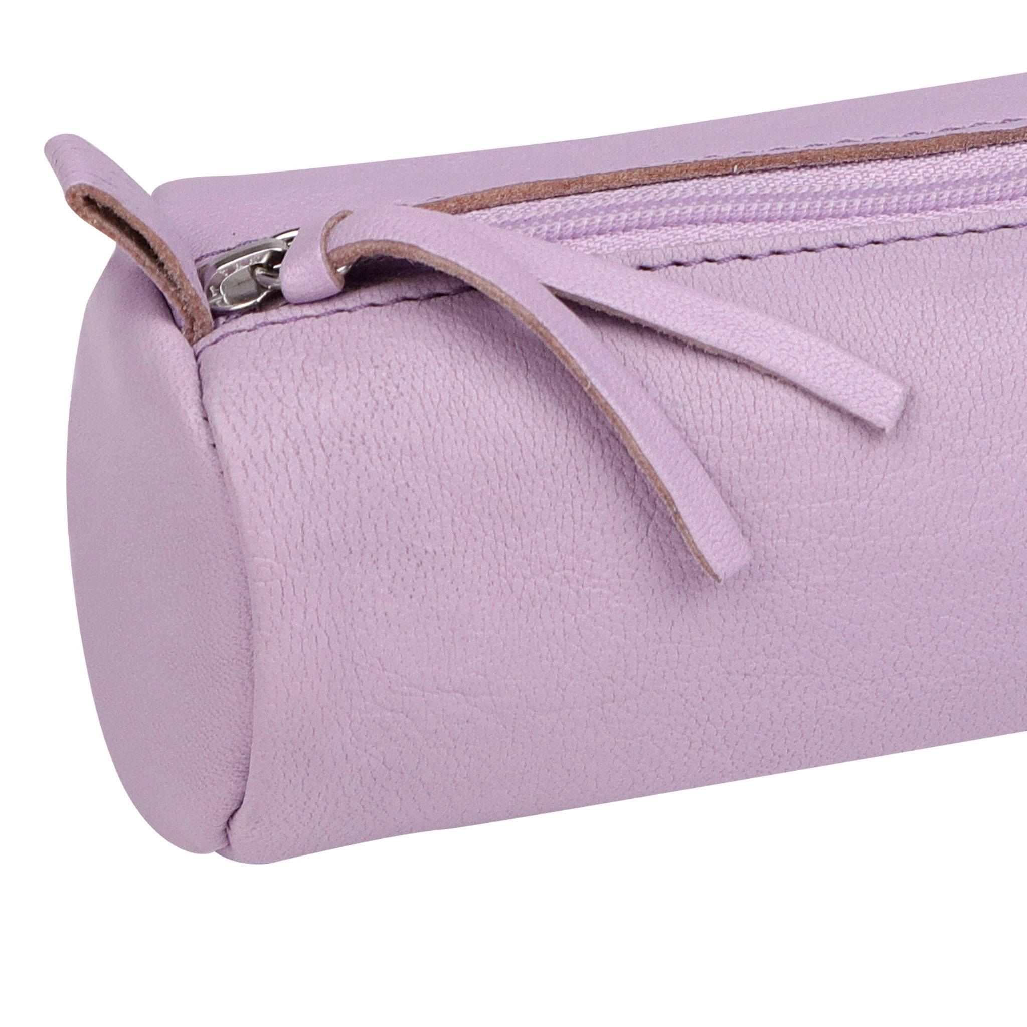 Clairefontaine 6x Schlampermäppchen gefärbtes Leder Ø5,5x22 cm lila 410149C