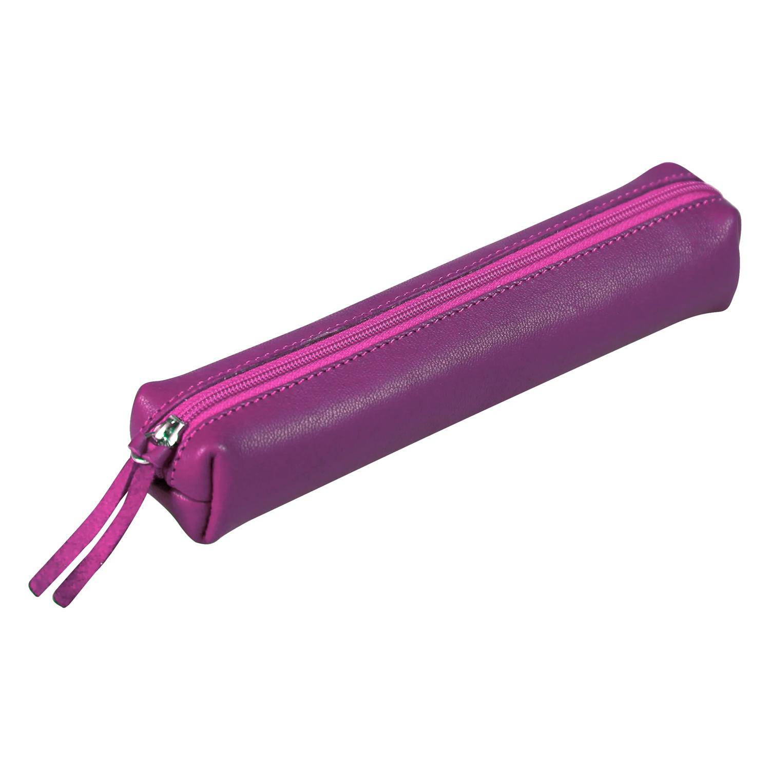 Clairefontaine 4x Schlampermäppchen Leder SLIM 19,5x2,5x4cm violett 410155C