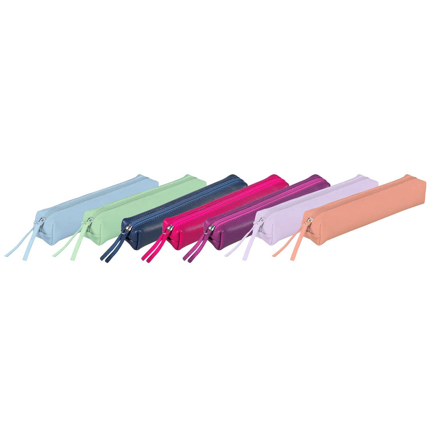 Clairefontaine 4x Schlampermäppchen Leder SLIM 19,5x2,5x4cm grün 410152C