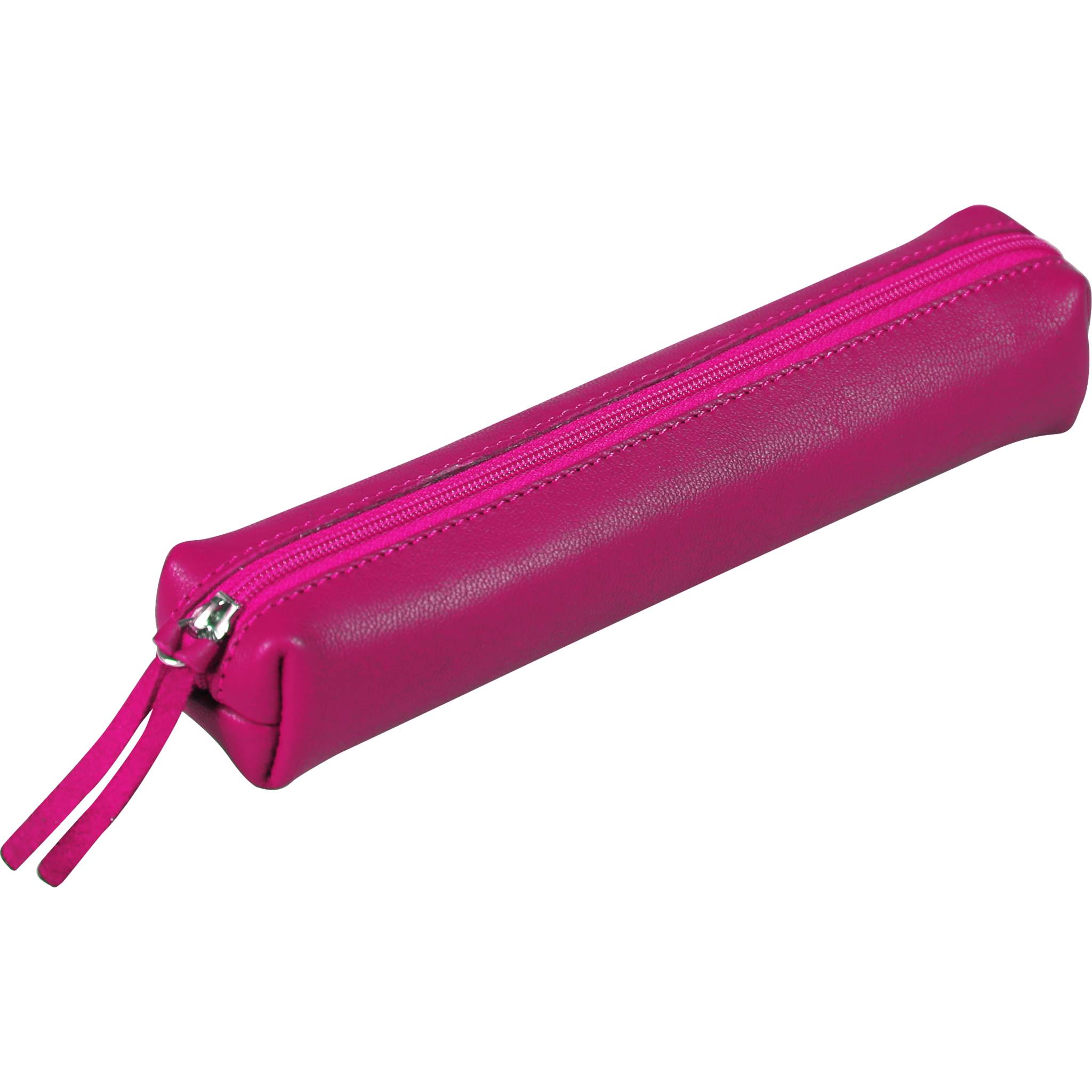 Clairefontaine 4x Schlampermäppchen Leder SLIM 19,5x2,5x4cm himbeere 410154C