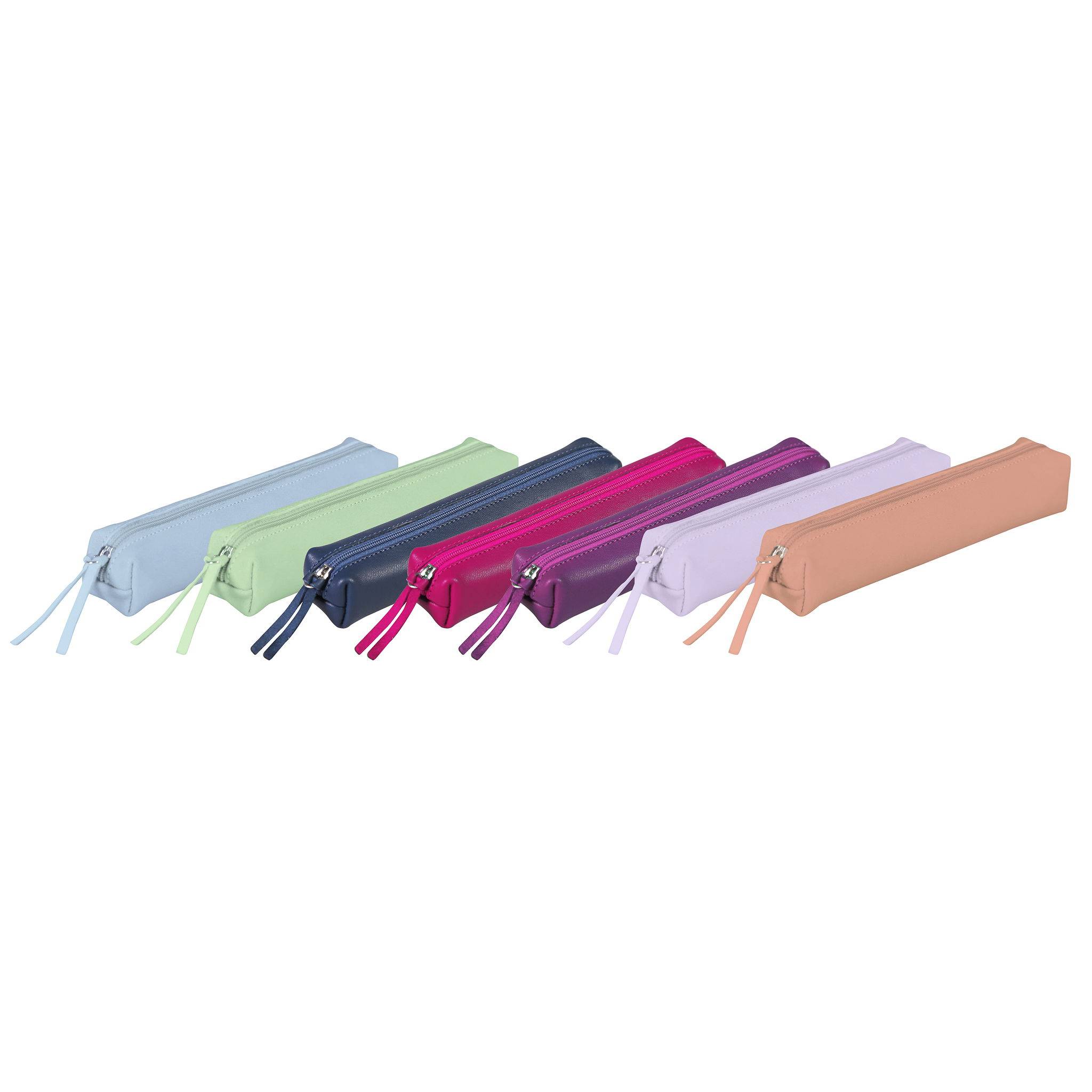 Clairefontaine 4x Schlampermäppchen Leder SLIM 19,5x2,5x4cm himbeere 410154C