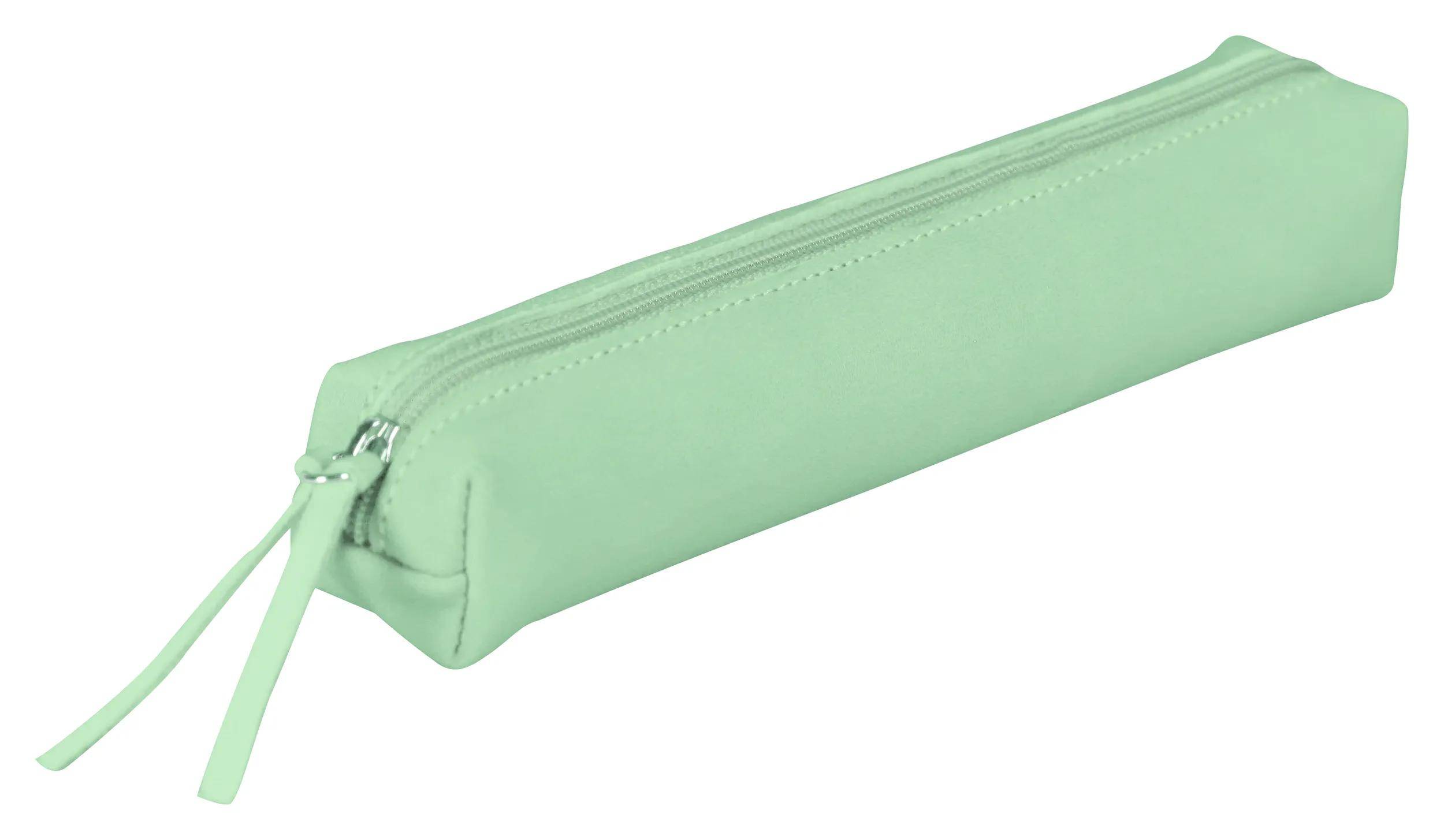 Clairefontaine 4x Schlampermäppchen Leder SLIM 19,5x2,5x4cm grün 410152C