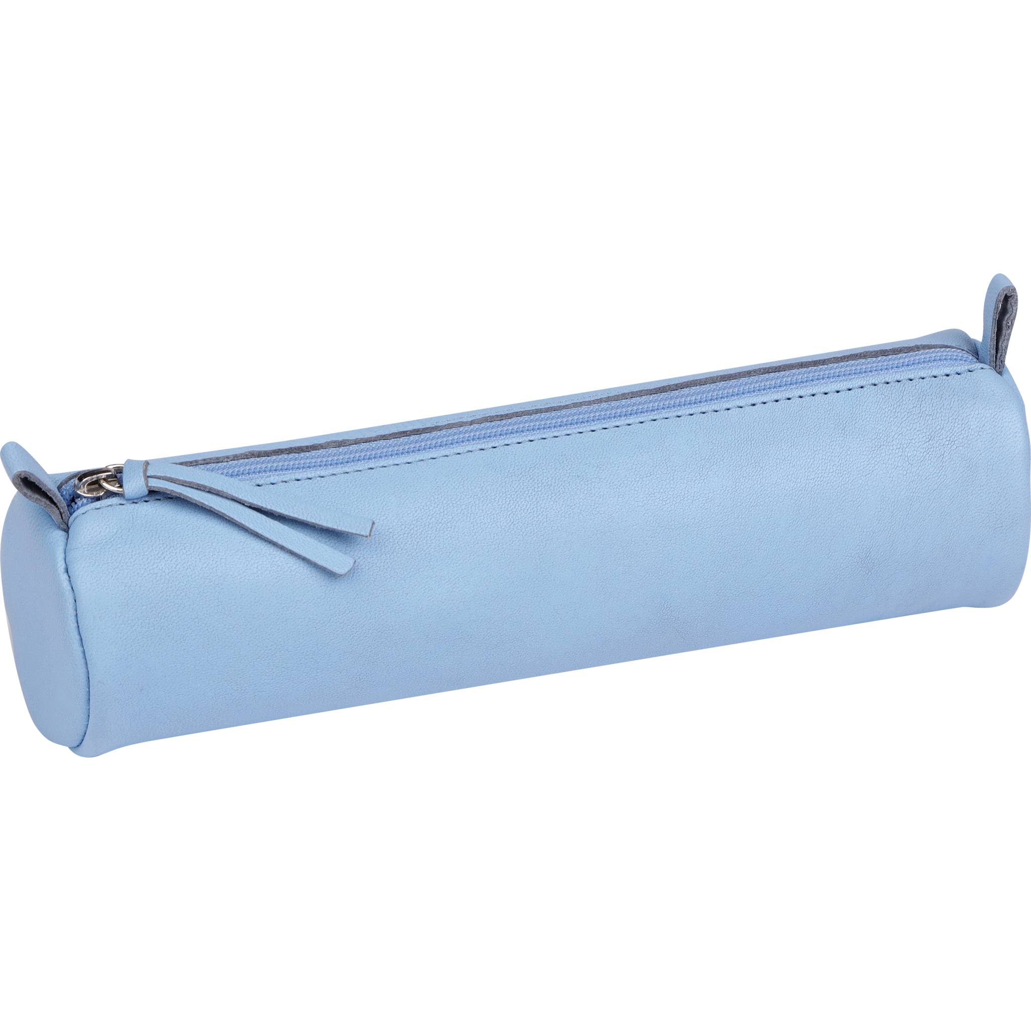 Clairefontaine 6x Schlampermäppchen gefärbtes Leder Ø5,5x22cm himmelblau 410159C