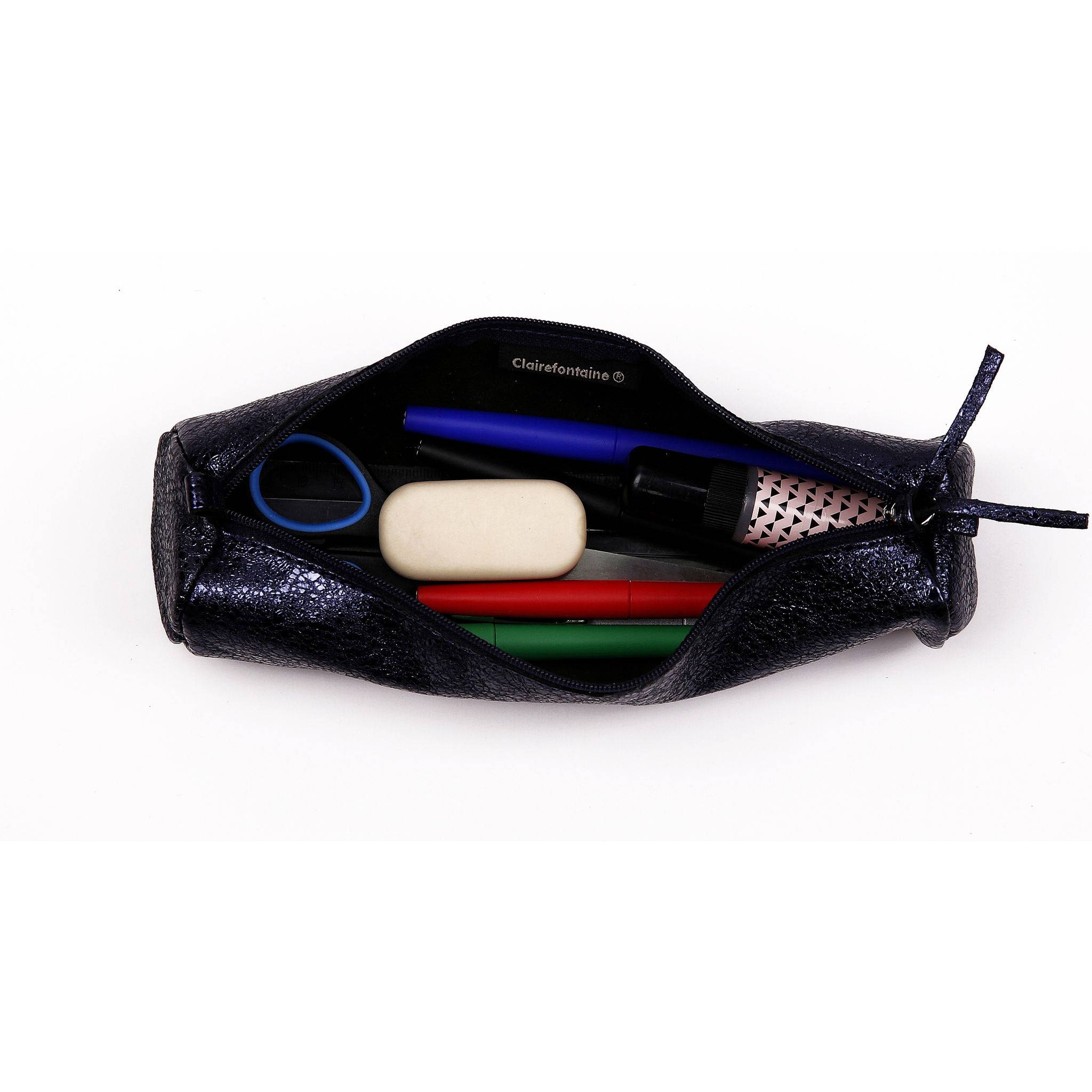 Clairefontaine 4x Céleste, rundes Schlampermäppchen, Lazer blau 410025C