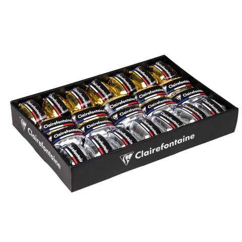 Clairefontaine Display 24 Geschenkband Metallic-Effekt Gold und Silber 612008C