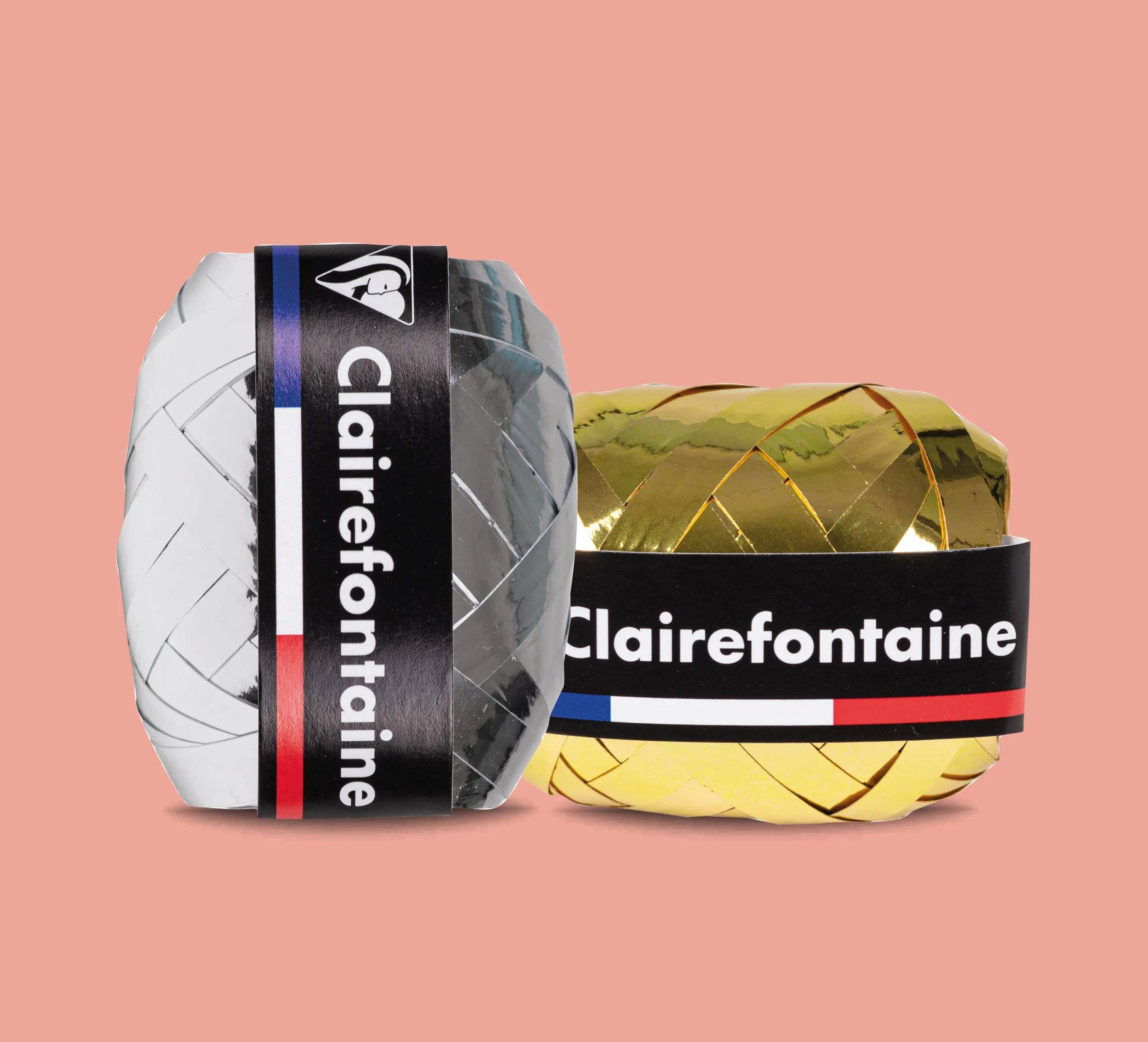 Clairefontaine Display 24 Geschenkband Metallic-Effekt Gold und Silber 612008C
