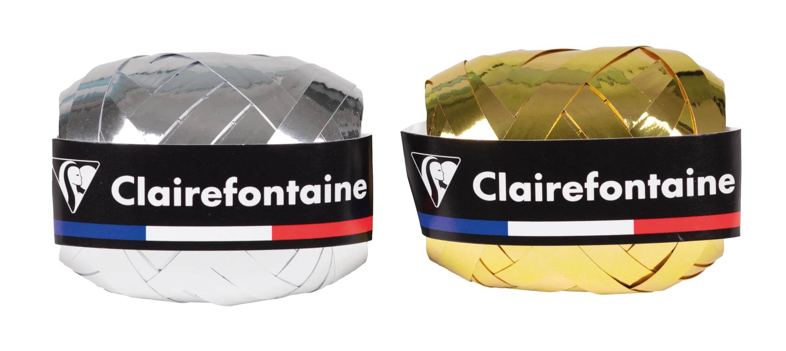 Clairefontaine Display 24 Geschenkband Metallic-Effekt Gold und Silber 612008C