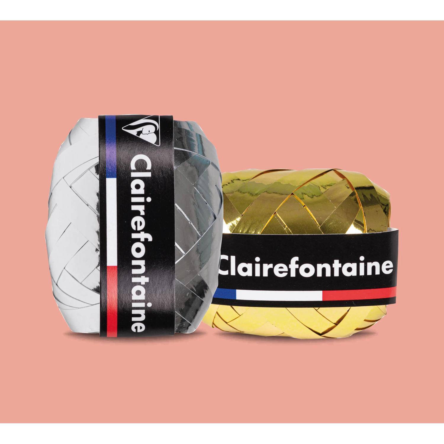 Clairefontaine Display 24 Geschenkband Metallic-Effekt Gold und Silber 612008C