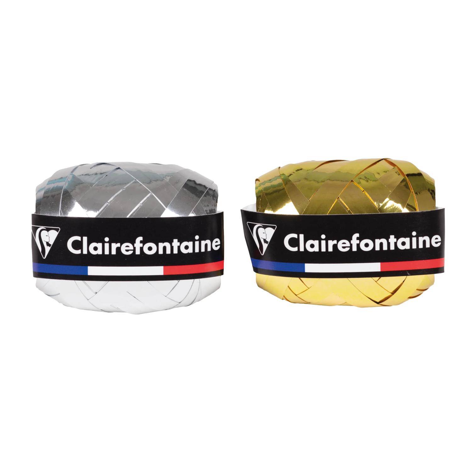 Clairefontaine Display 24 Geschenkband Metallic-Effekt Gold und Silber 612008C