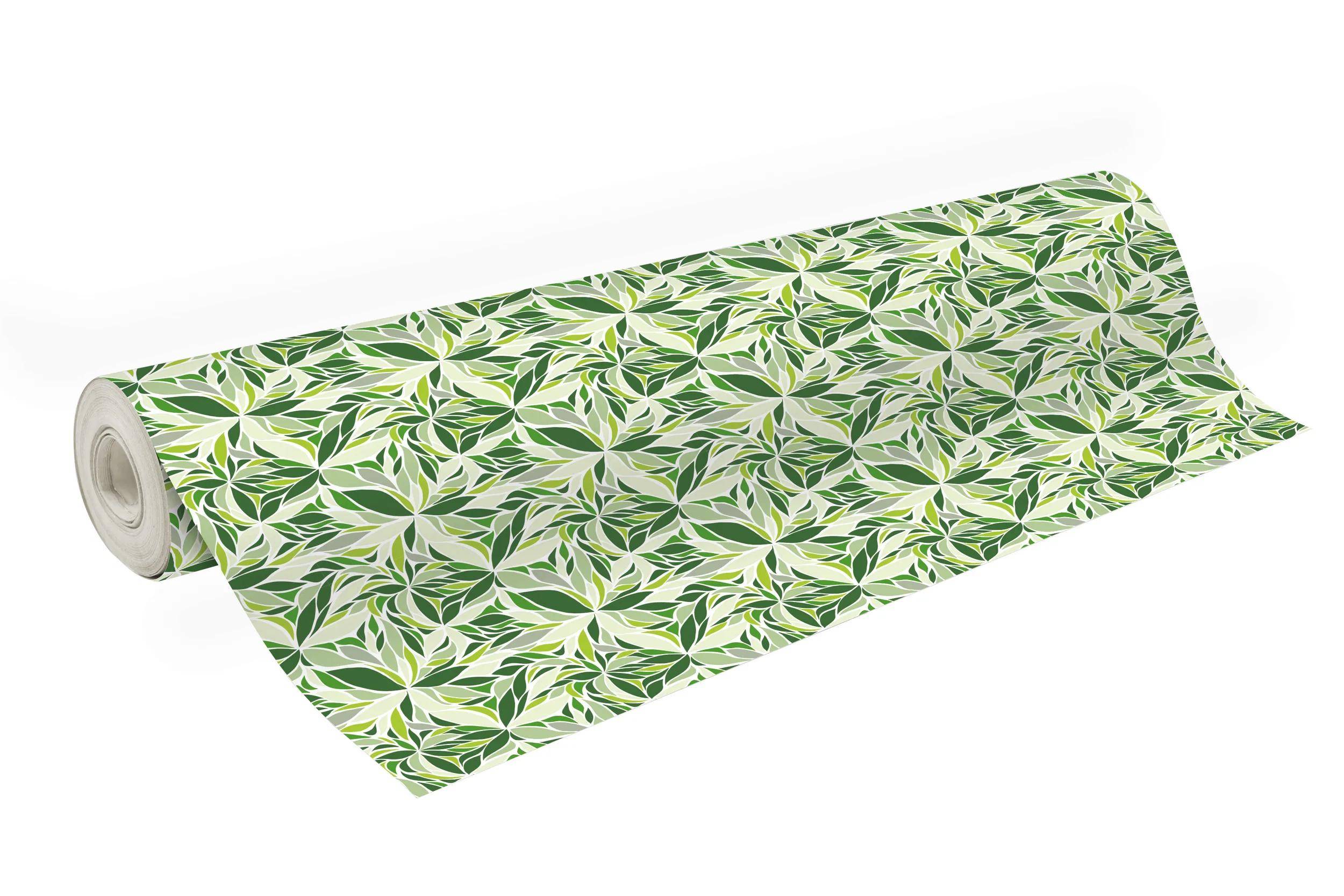 Clairefontaine Geschenkpapier Excellia 80g, 50x0,70m, Blütenblätter Grün 202115C