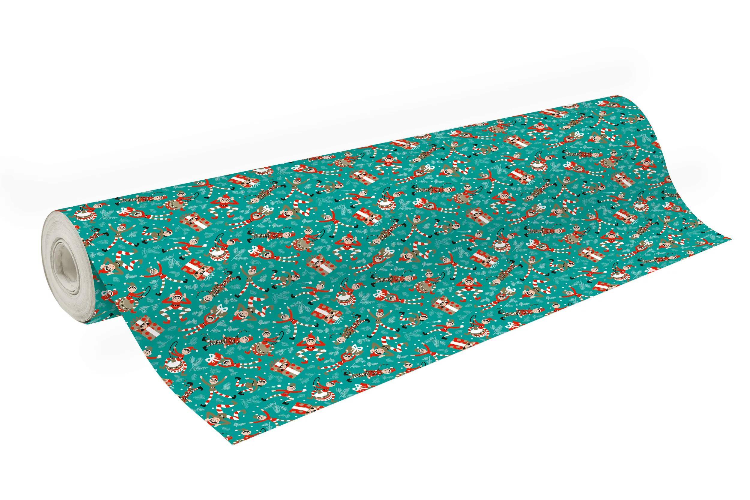 Clairefontaine Geschenkpapier Excellia 80g, Rolle 50x0,70m, Wichtel Blau 202116C