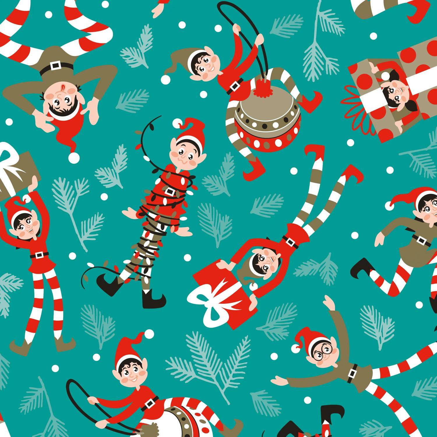 Clairefontaine Geschenkpapier Excellia 80g, Rolle 50x0,70m, Wichtel Blau 202116C