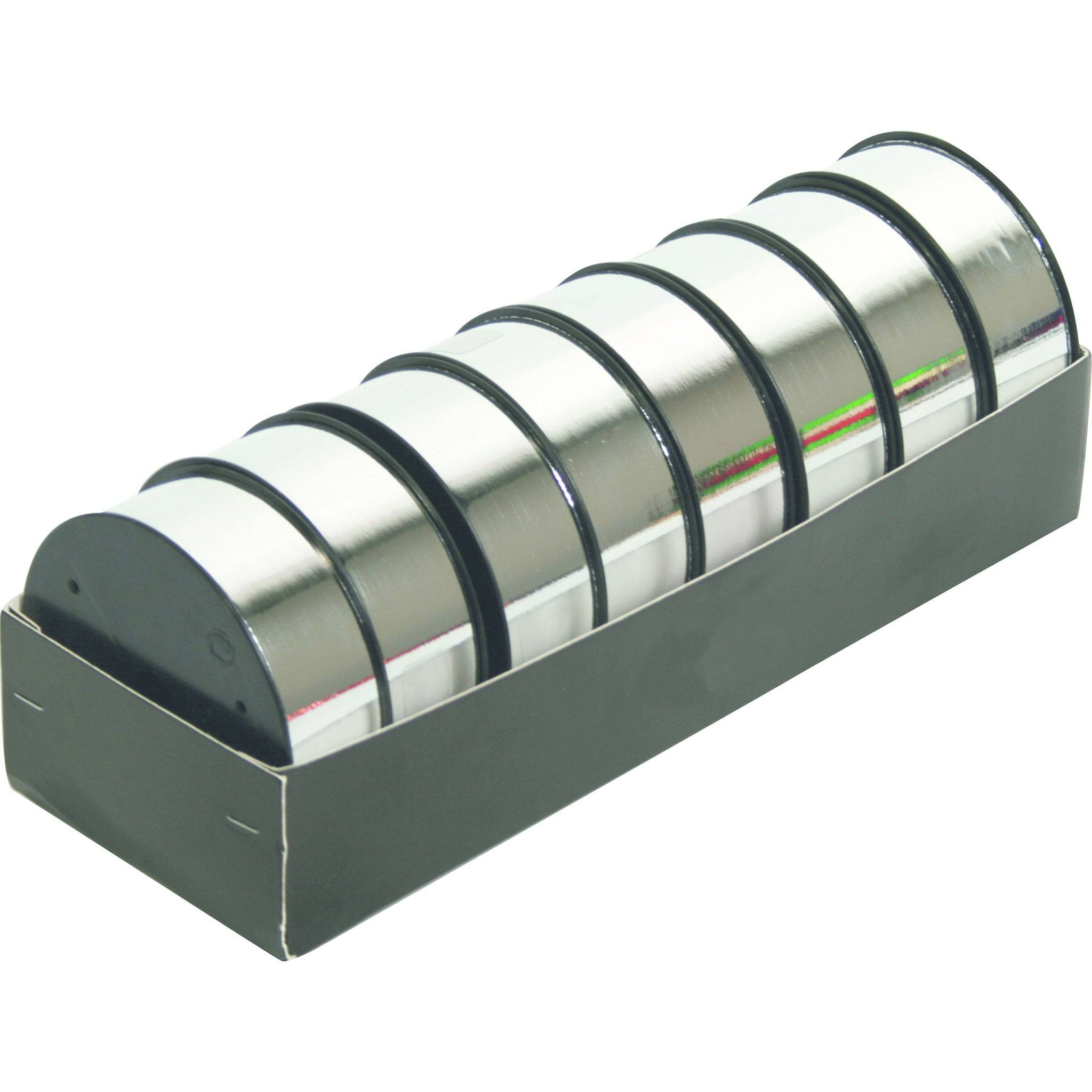 Clairefontaine 8 Spulen Geschenkbänder Metallic-Effekt 10mx25mm Silber 616176C