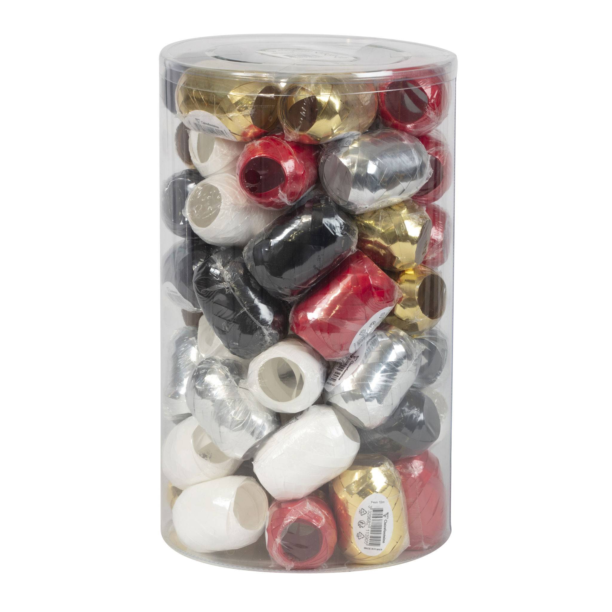 Clairefontaine Rohrverpackung 60 Geschenkbänder 10mx7mm Sort. chic 211390C