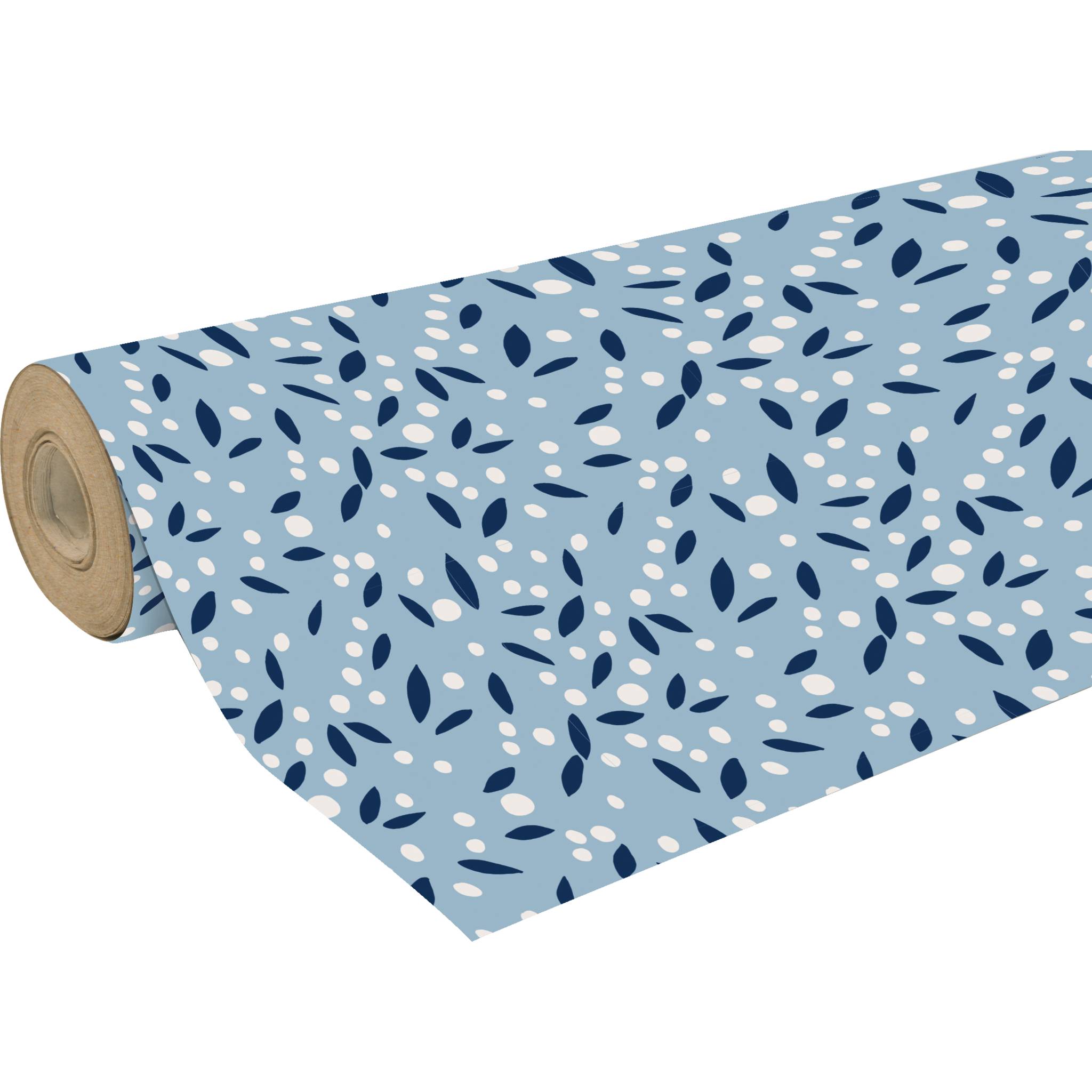 Clairefontaine Geschenkpapierrolle Kraft 70g 50x0,70m, Minimalist - Blau 223859C