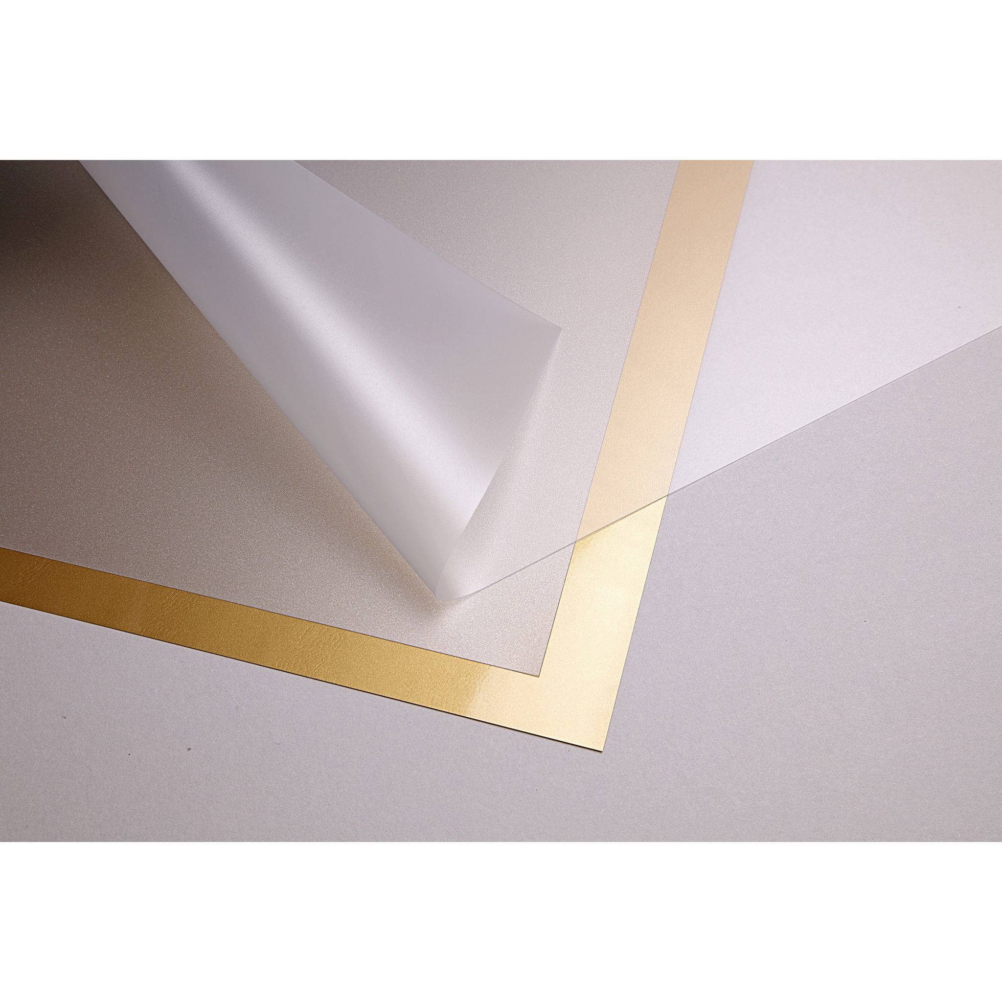 Clairefontaine Polypro, Packung 10 Bogen PP transparent, 50x70cm Silber 975860C