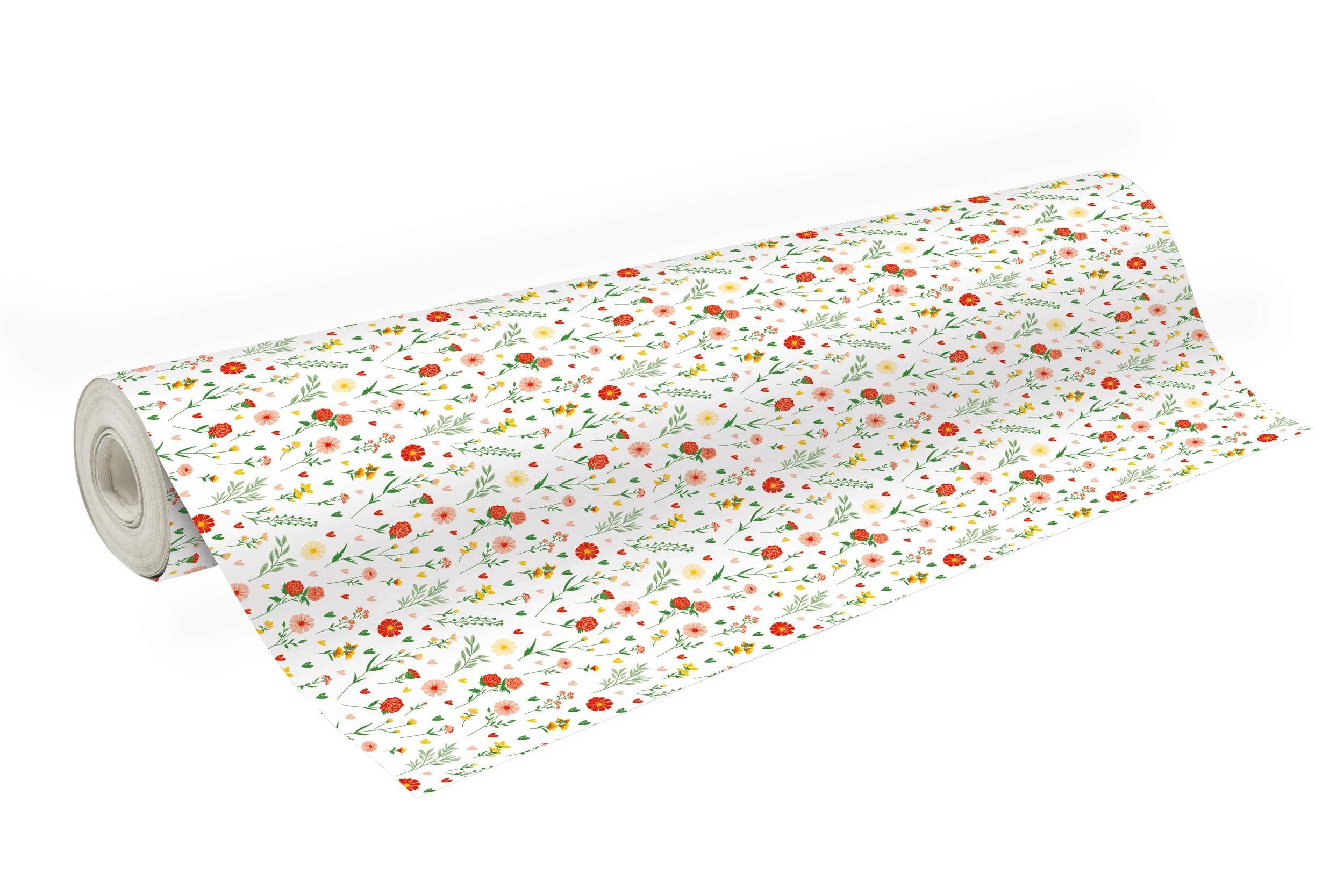 Clairefontaine Geschenkpapier Alliance 60g, Rolle 50x0,70m, Amore - Weiß 211956C