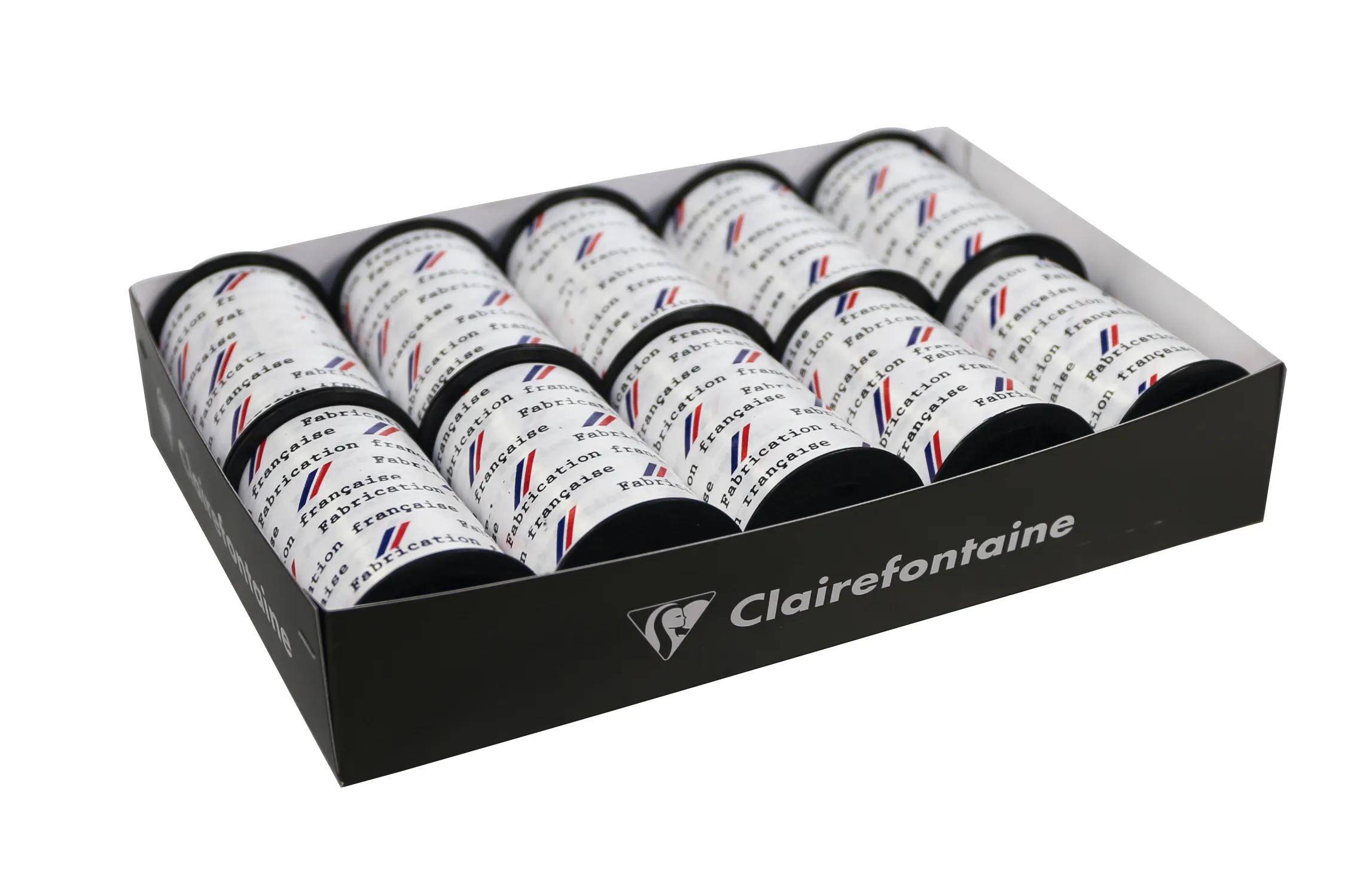 Clairefontaine Set 10 Spulen Geschenkband 10mx10mm Weiß 612700C
