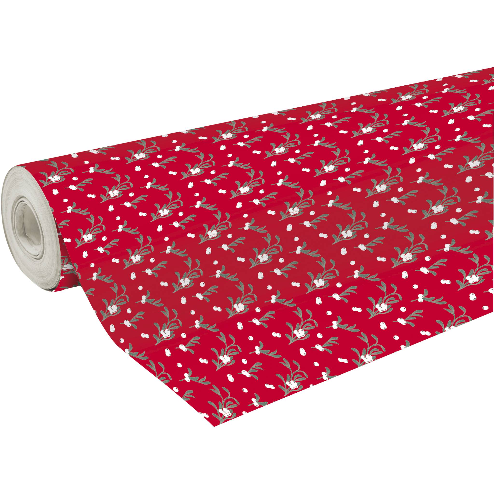 Clairefontaine Geschenkpapierrolle Excellia 80g 50x0,70m Mistezweige Rot 202058C