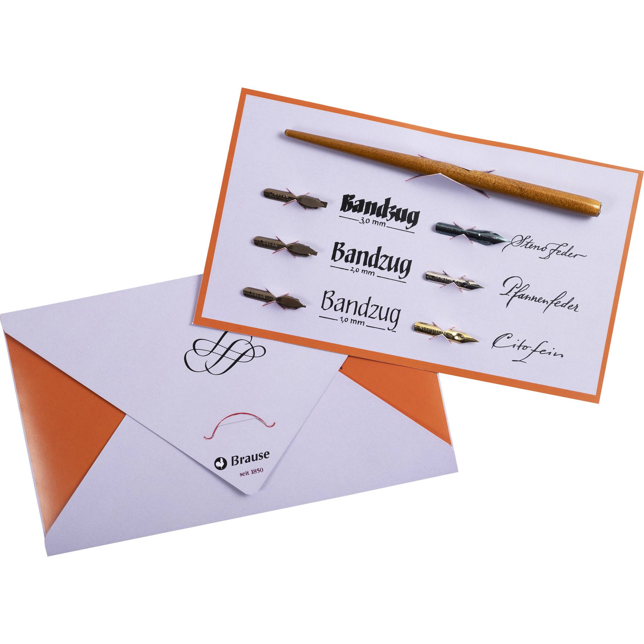 Brause Kalligrafieset 6 Federn (1/2/3mm), 1 Federhalter und 1 Anleitung 137B