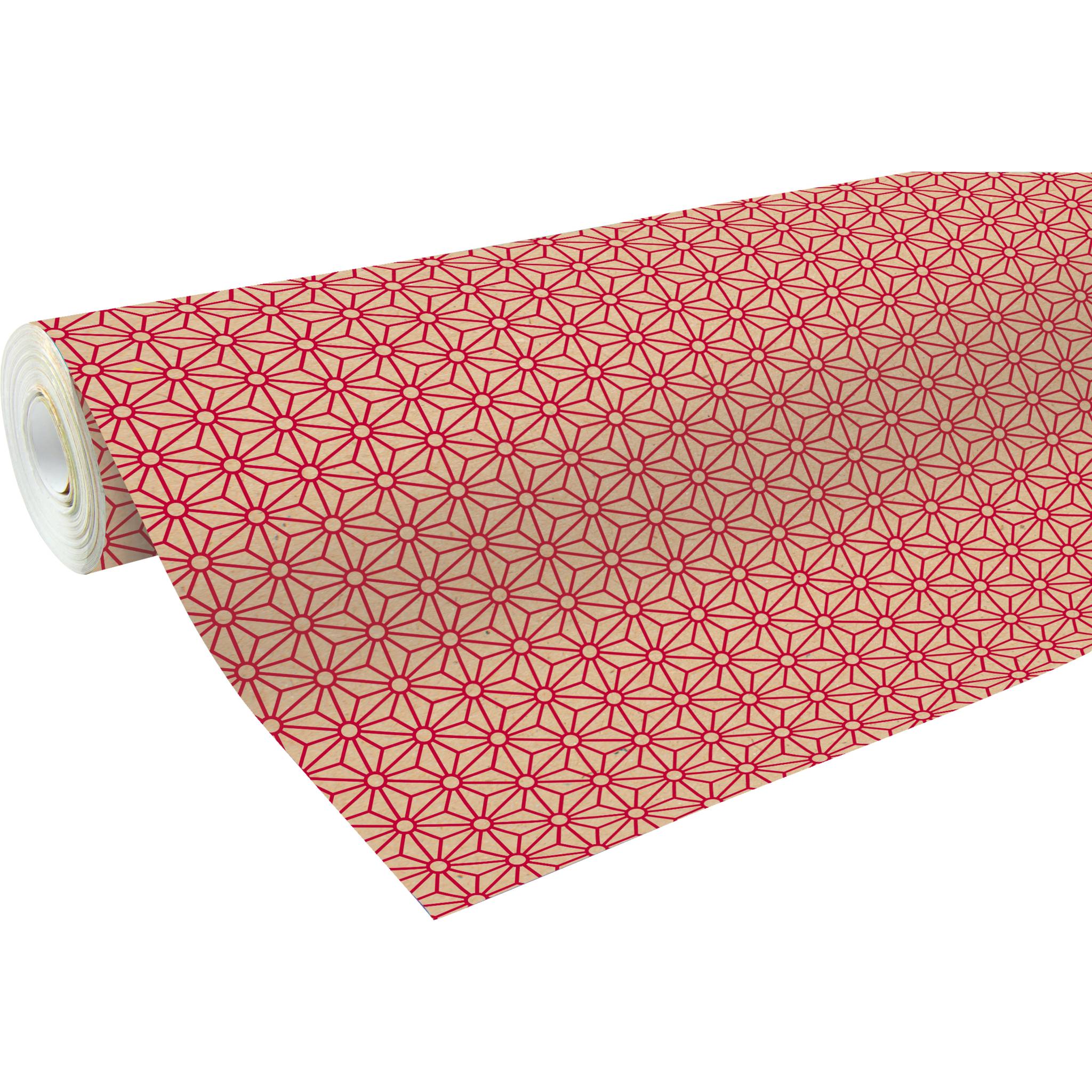 Clairefontaine Geschenkpapierrolle Kraft 70g 50x0,70m, Weihnachten Rot 223802C