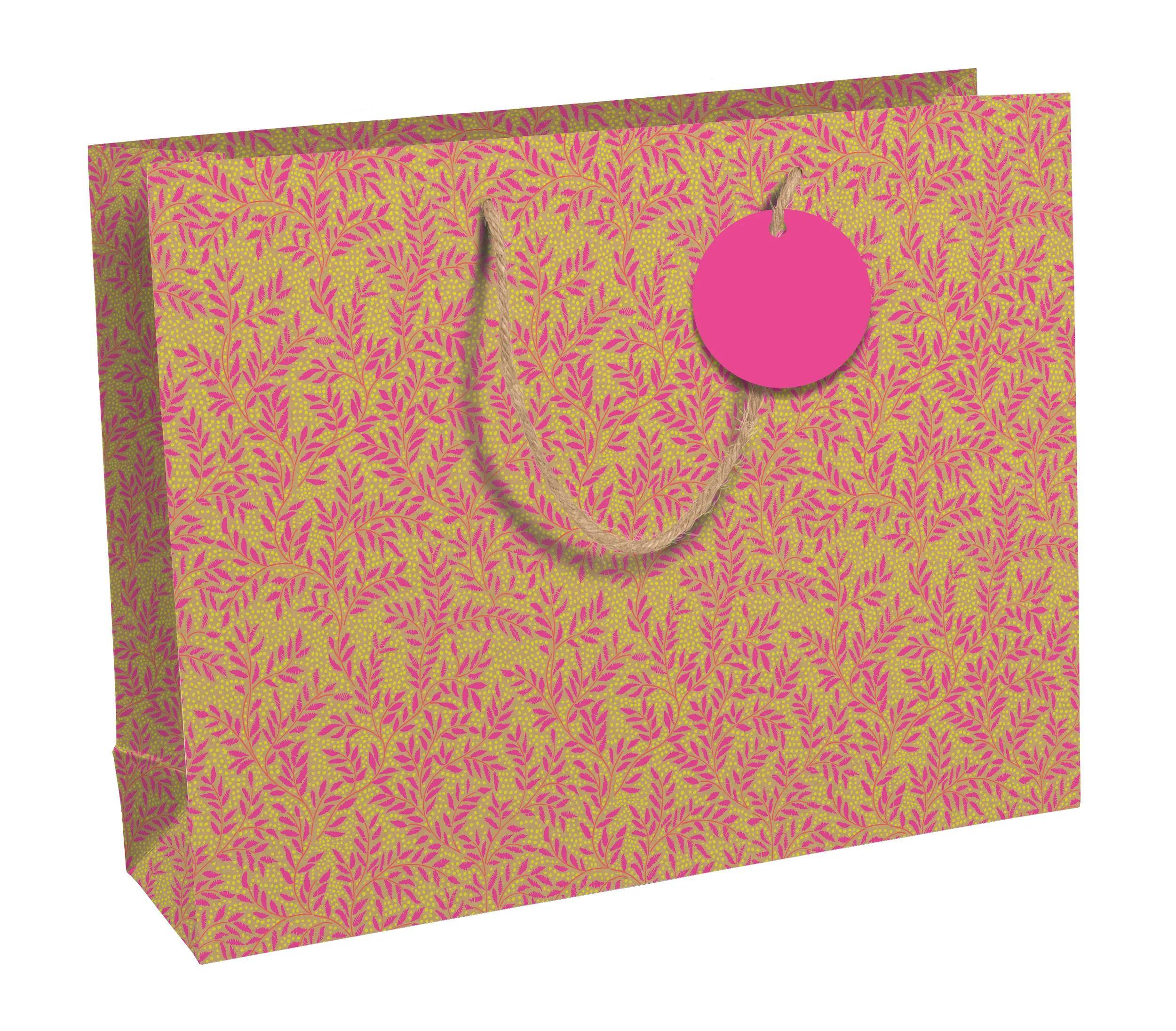Clairefontaine 6x Geschenktasche Kraft, Néon, 37,3x11,8x27,5 cm Rosa 30669-6C