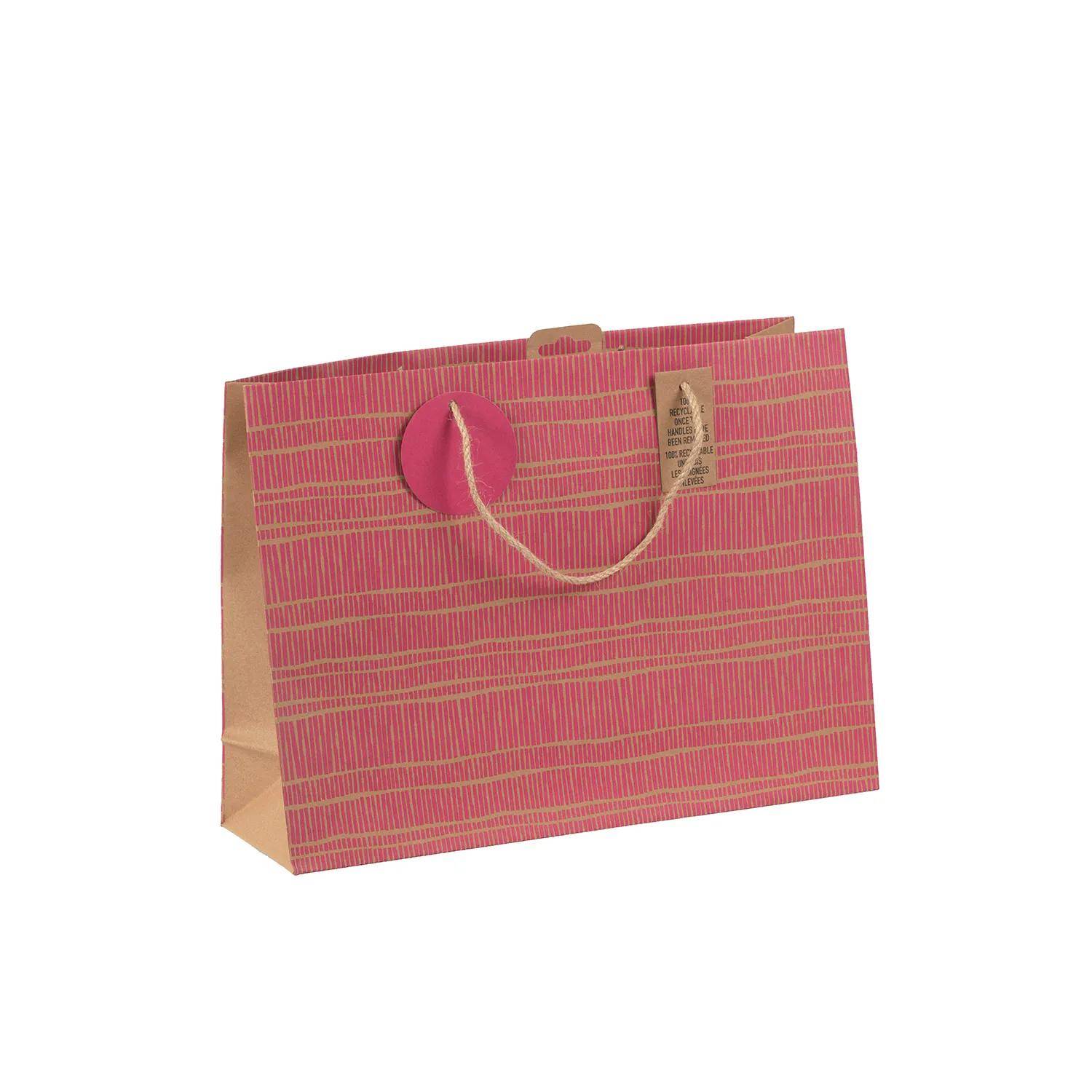Clairefontaine 6x Geschenktasche Kraft, Néon, 37,3x11,8x27,5 cm Rosa 30669-6C