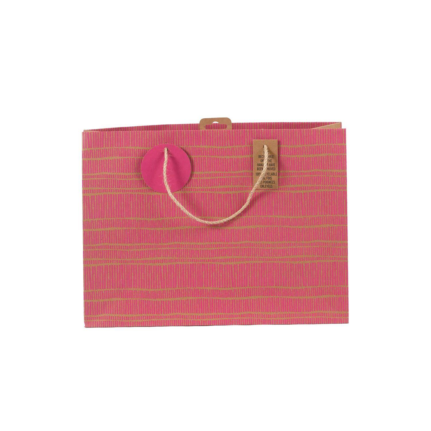 Clairefontaine 6x Geschenktasche Kraft, Néon, 37,3x11,8x27,5 cm Rosa 30669-6C