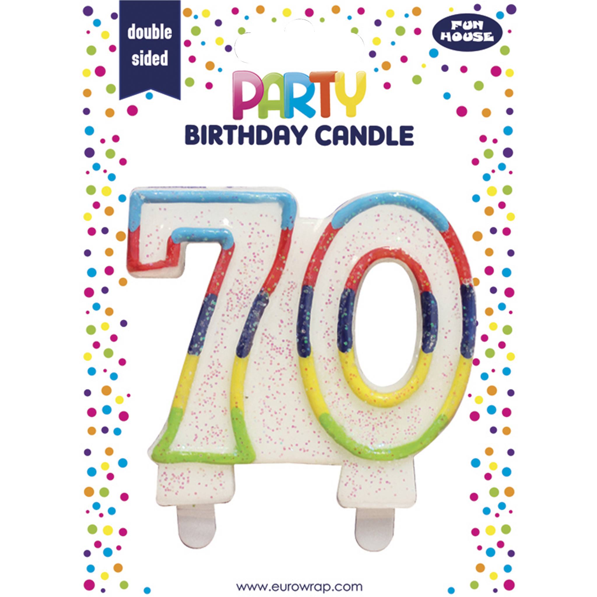 Clairefontaine 6x Geburtstagskerze, Zahl 70 - Mehrfarbig 6834-70C