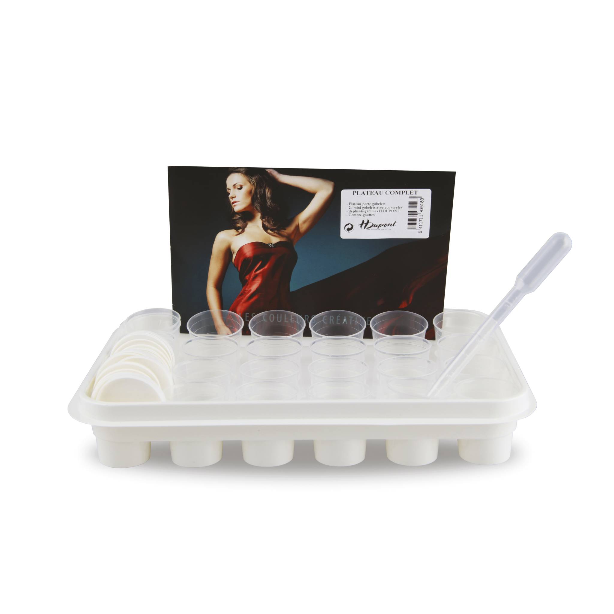 H Dupont 4x Napfpalette mit 24 Fächern + 24 Bechern + 1 Pipette DUS0501C