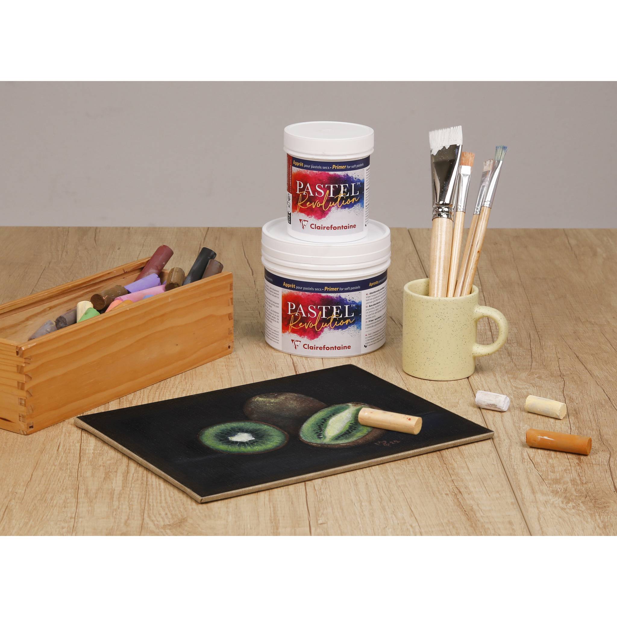 Clairefontaine 3x Pastellgrundierung Pastel Revolution, Topf 500ml 975290C