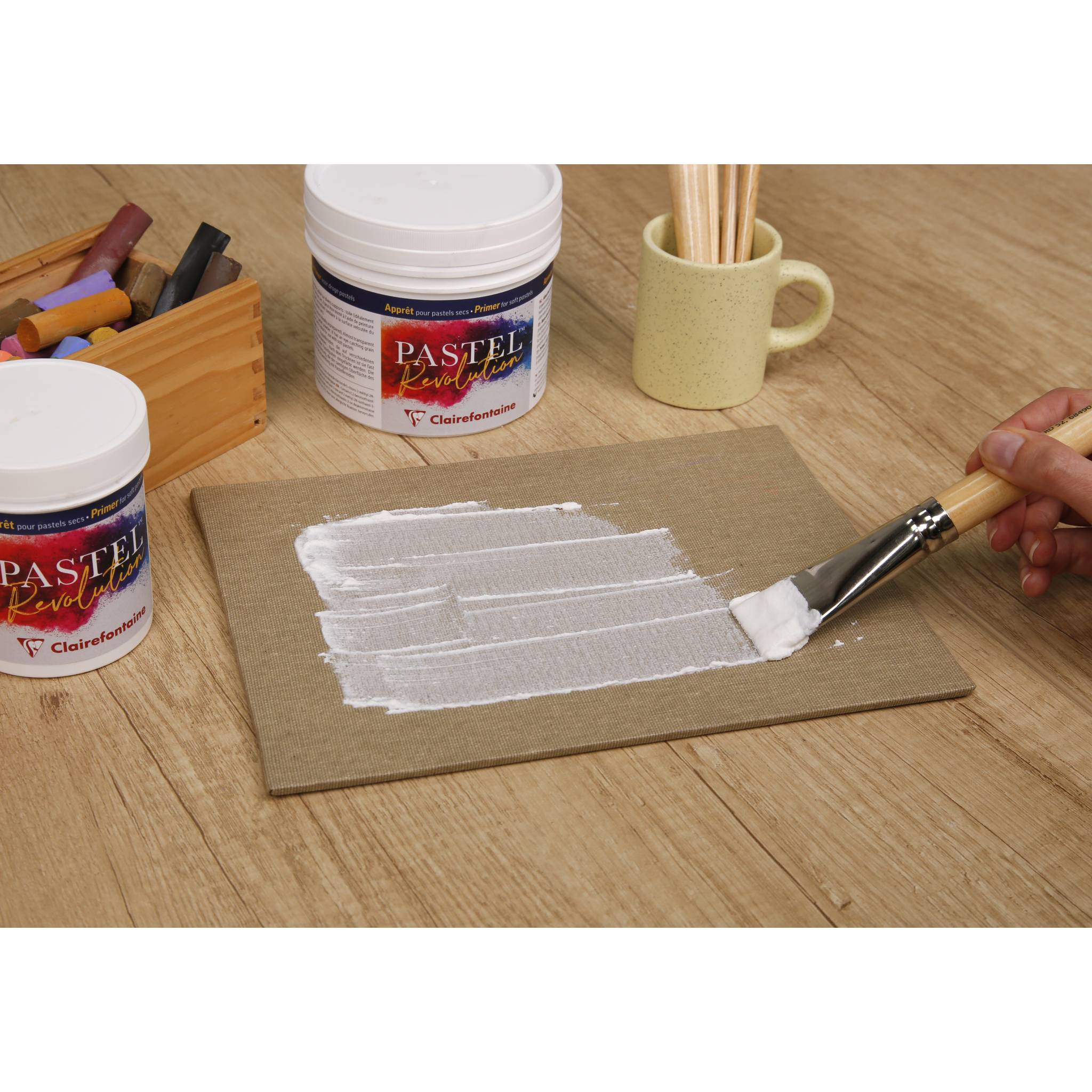 Clairefontaine 3x Pastellgrundierung Pastel Revolution, Topf 500ml 975290C