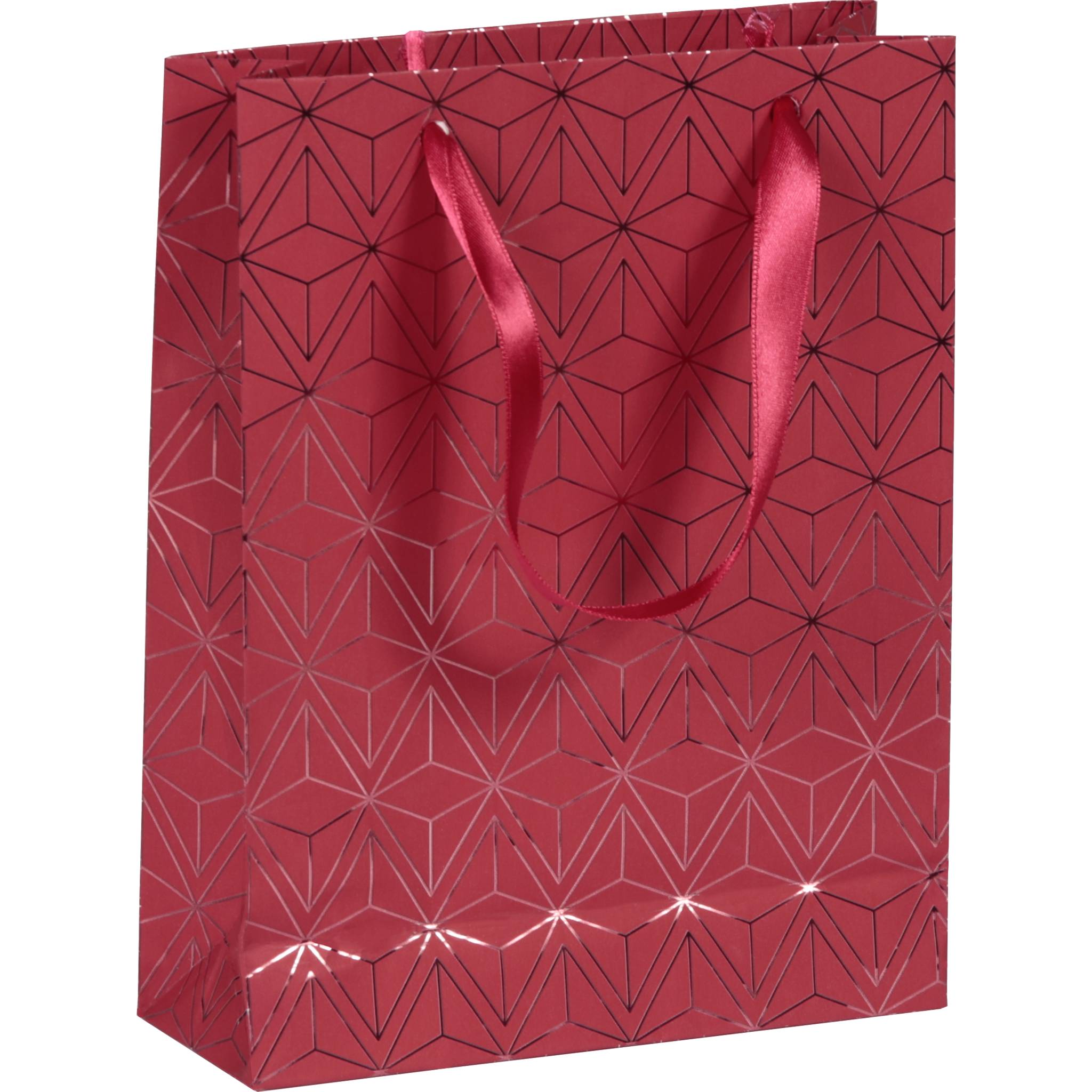 Clairefontaine 5x Geschenktasche M 17x6x22 cm, Weihnachten Velvet - Rot 212889C
