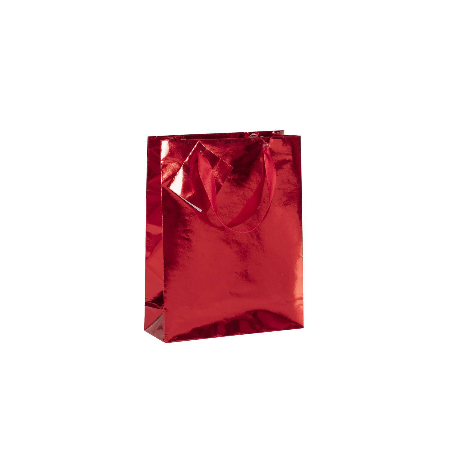 Clairefontaine 5x Geschenktasche M 17x6x22 cm, Weihnachten Velvet - Rot 212889C