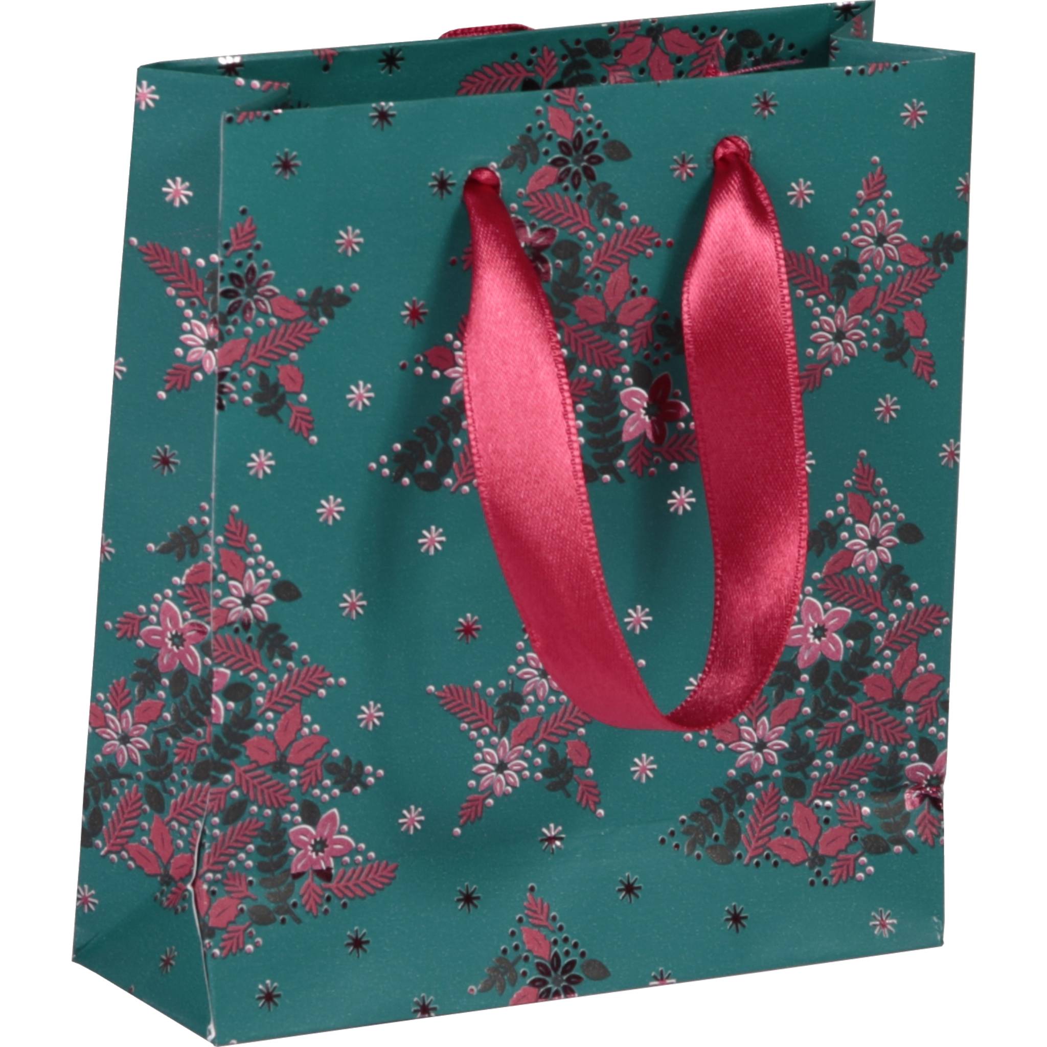 Clairefontaine 5x Geschenktasche S 12x4,5x13,5cm Weihnachten Velvet Grün 212888C