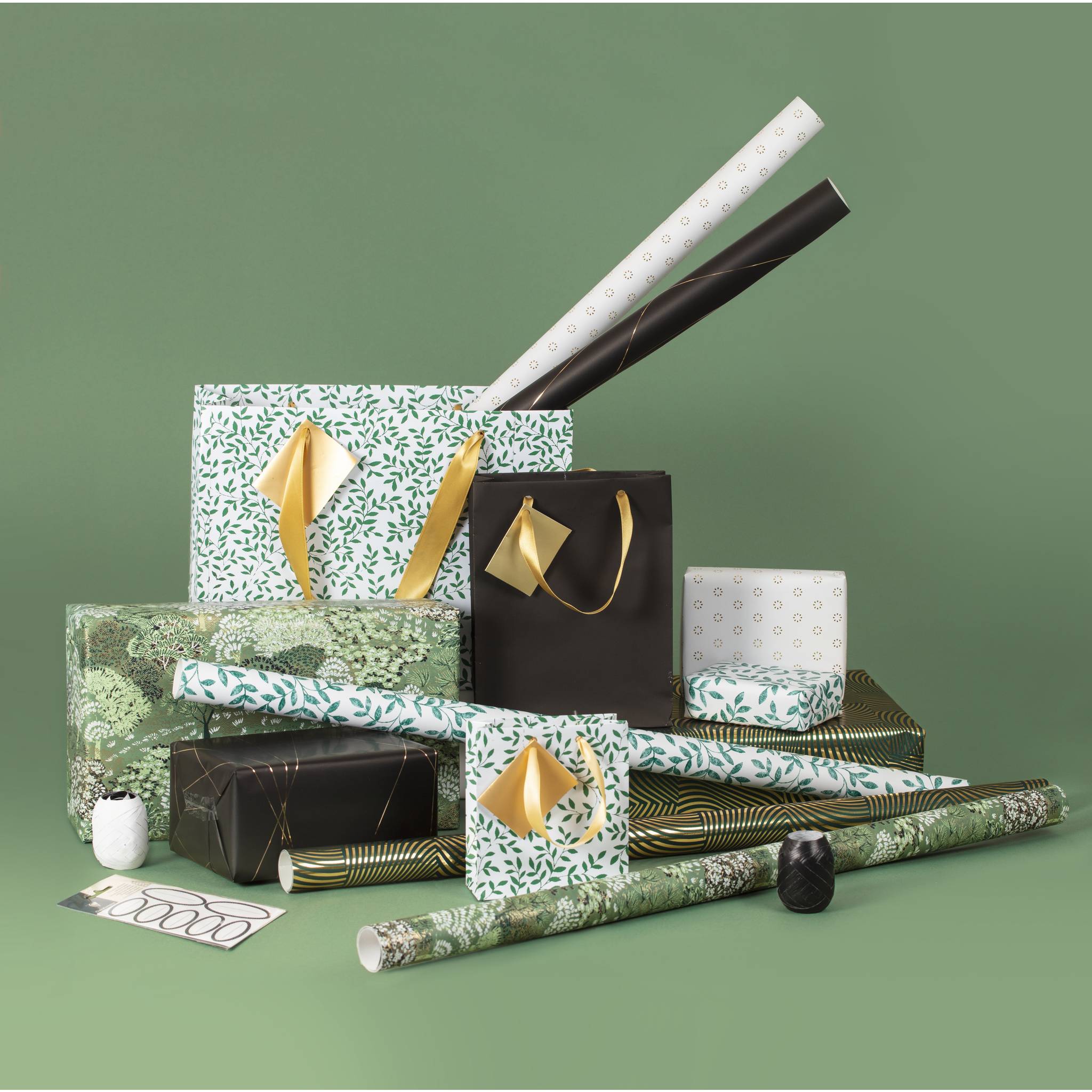 Clairefontaine 30x Geschenkpapierrollen Smaragd 2x0,70m Sortierung 212883C