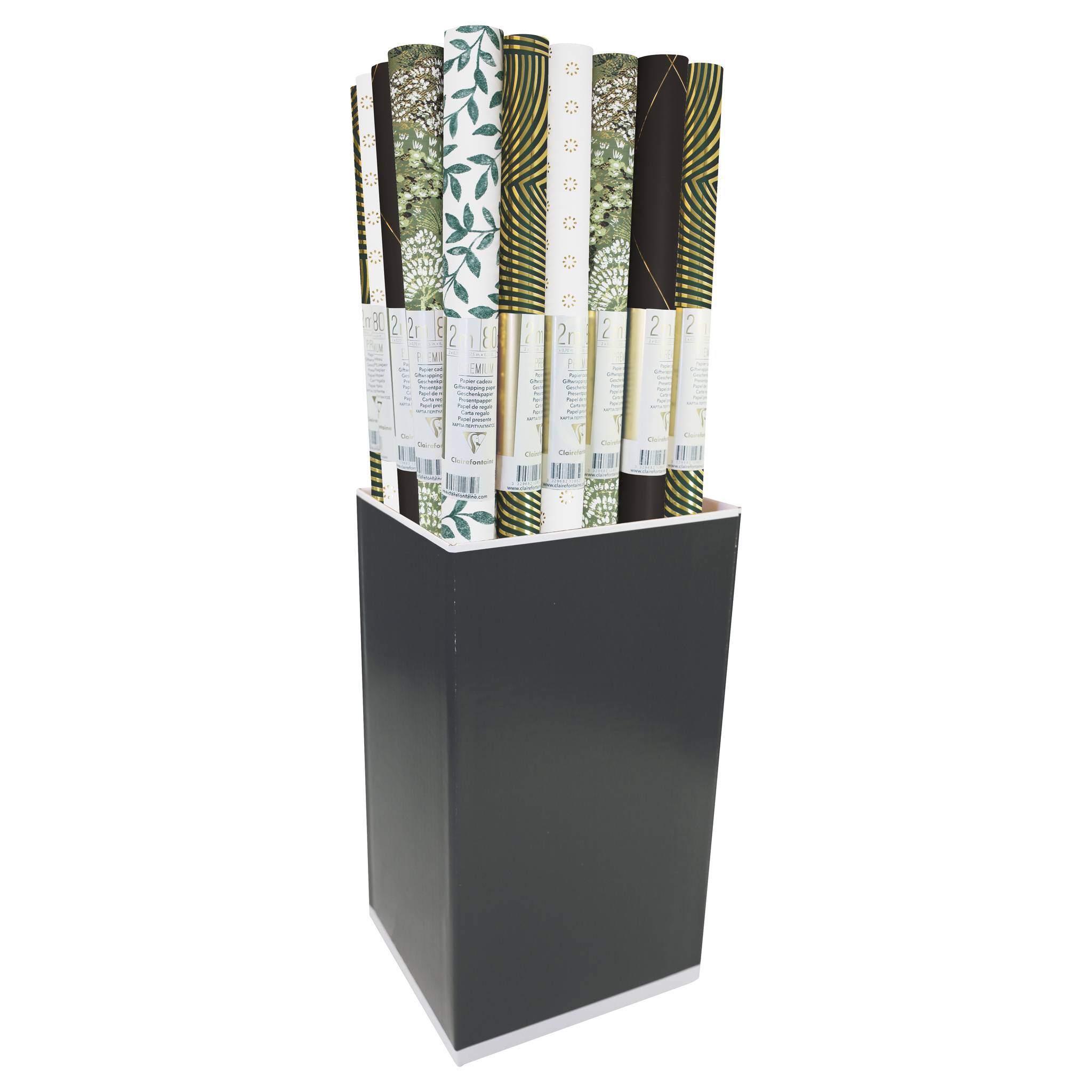 Clairefontaine 30x Geschenkpapierrollen Smaragd 2x0,70m Sortierung 212883C